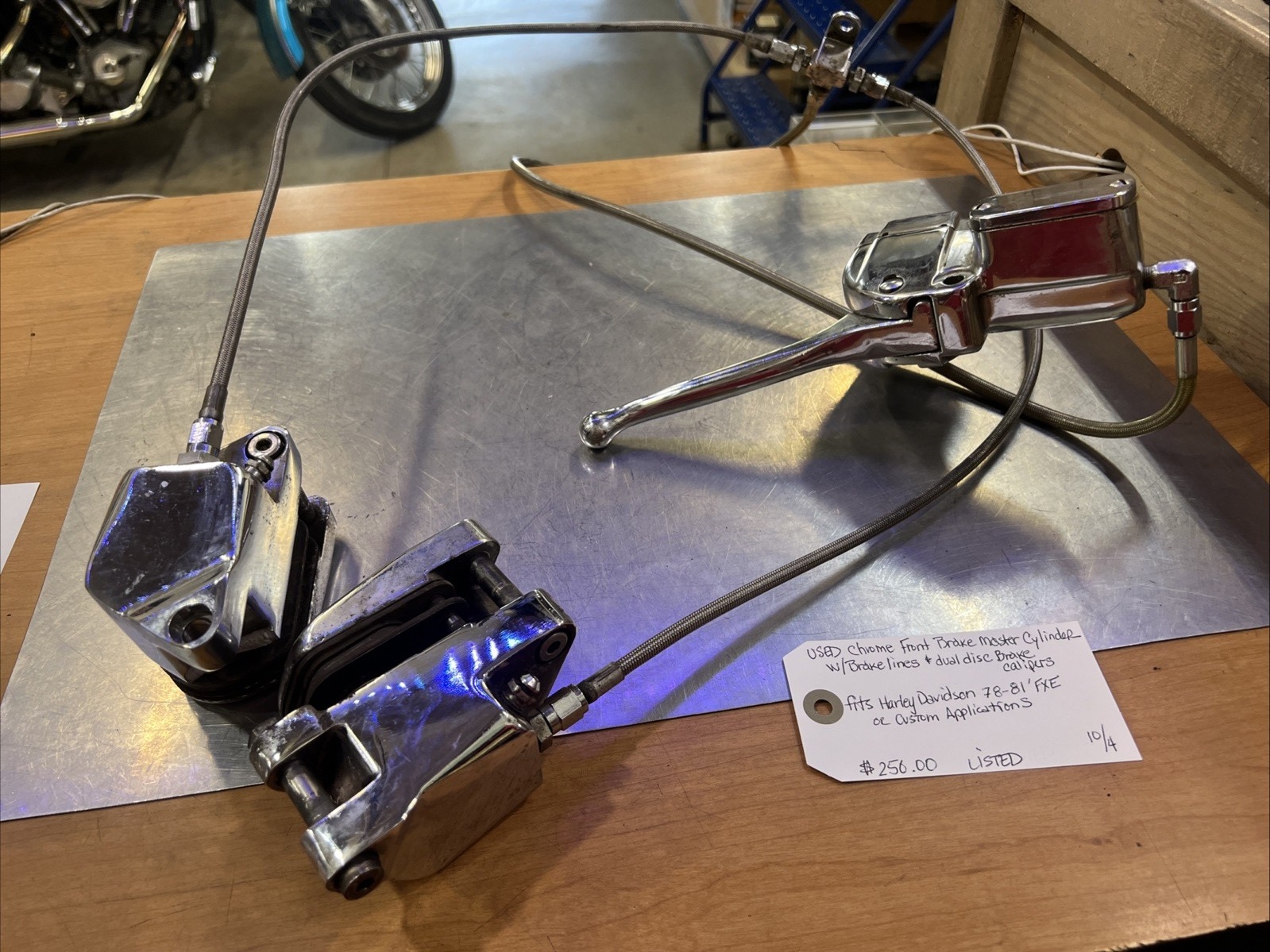 Chrome Front Brake Master Cylinder W/lines And Dual Disc