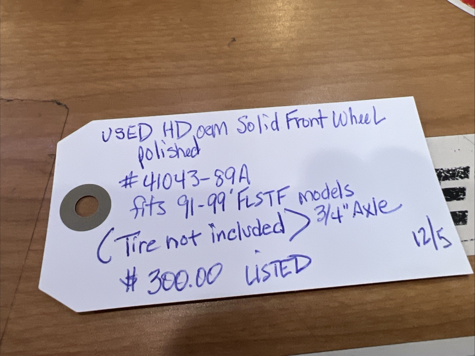 Harley Davidson oem Solid Front Wheel Polished #41043-89A