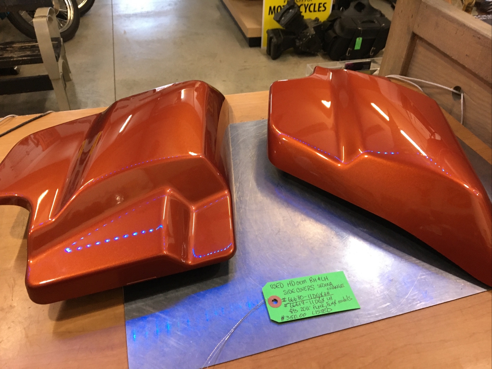 Harley Davidson oem RH & LH Side Covers Sedona Orange