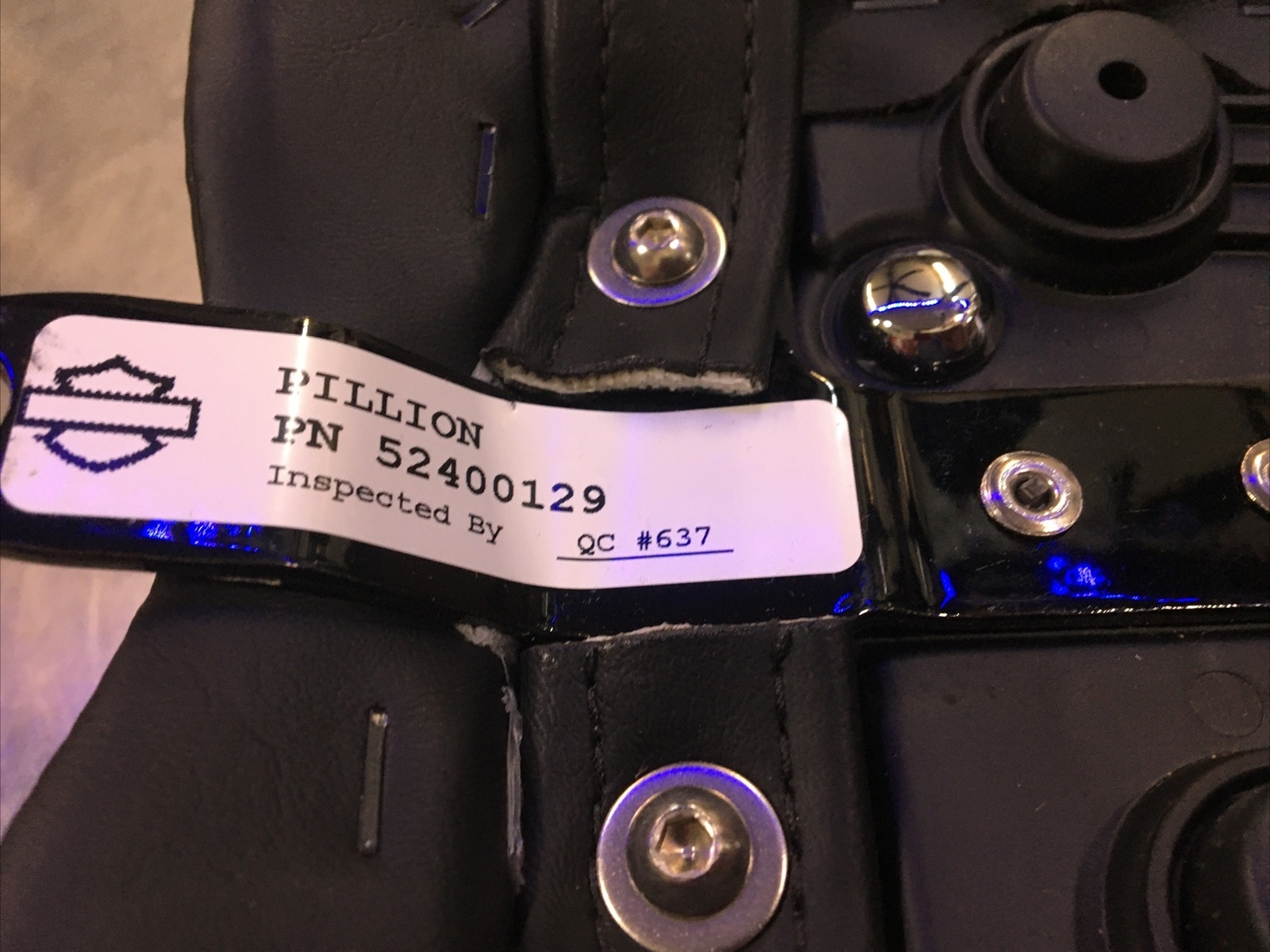 Harley Davidson oem Passenger Pillion Pad #52400129