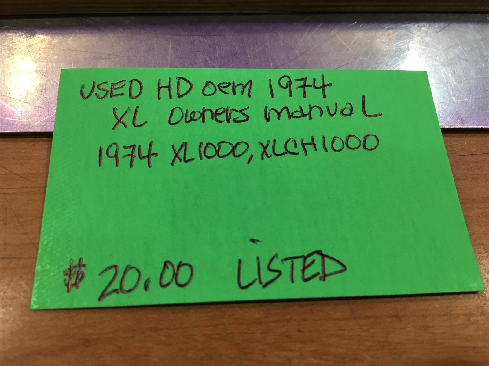 Harley Davidson oem 1974 XL Owners Manual  | Knobtown Cycle