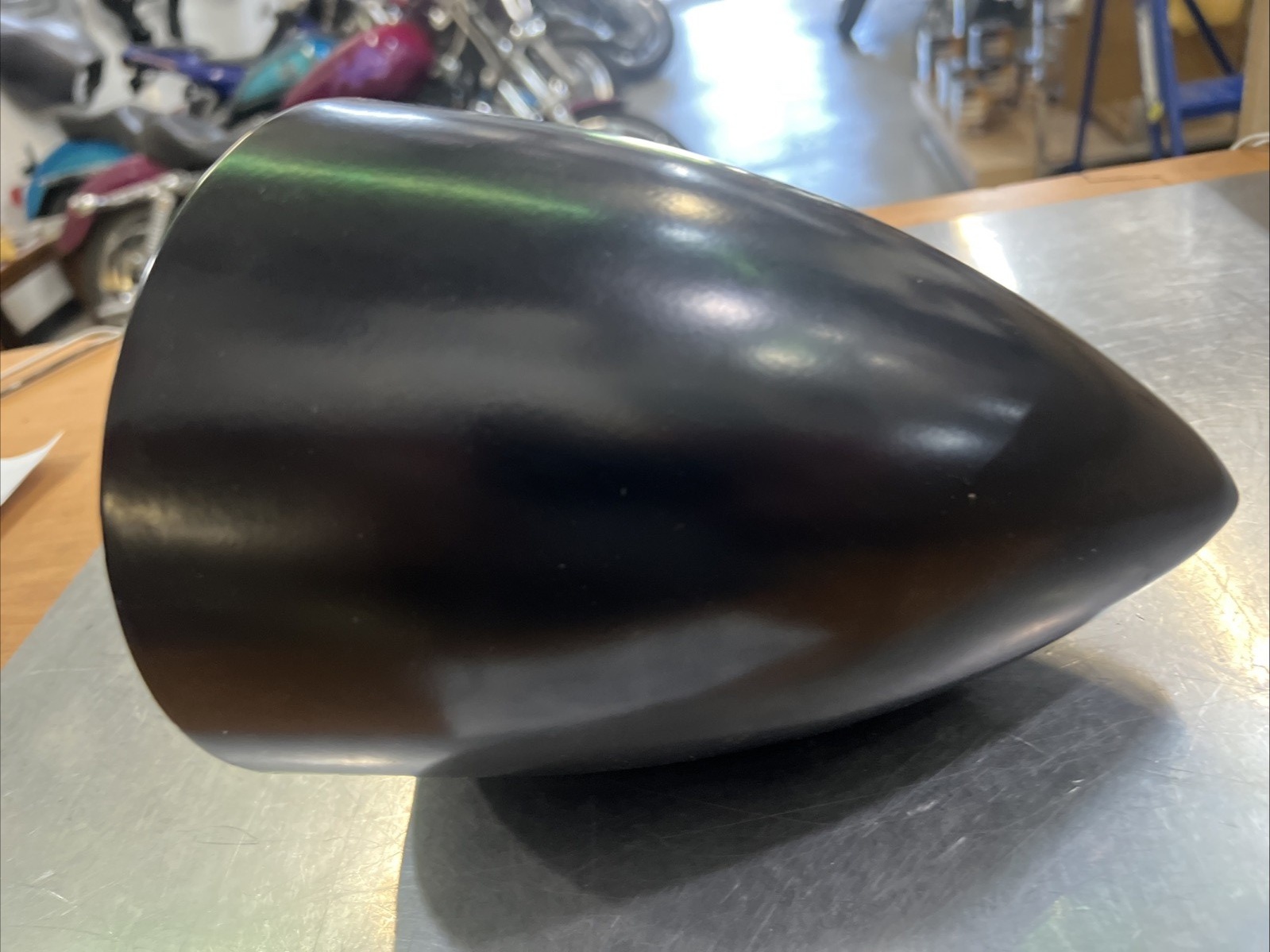 Black Chopper Headlight 5-3/4” W/Tri-Bar Bulb Halogen