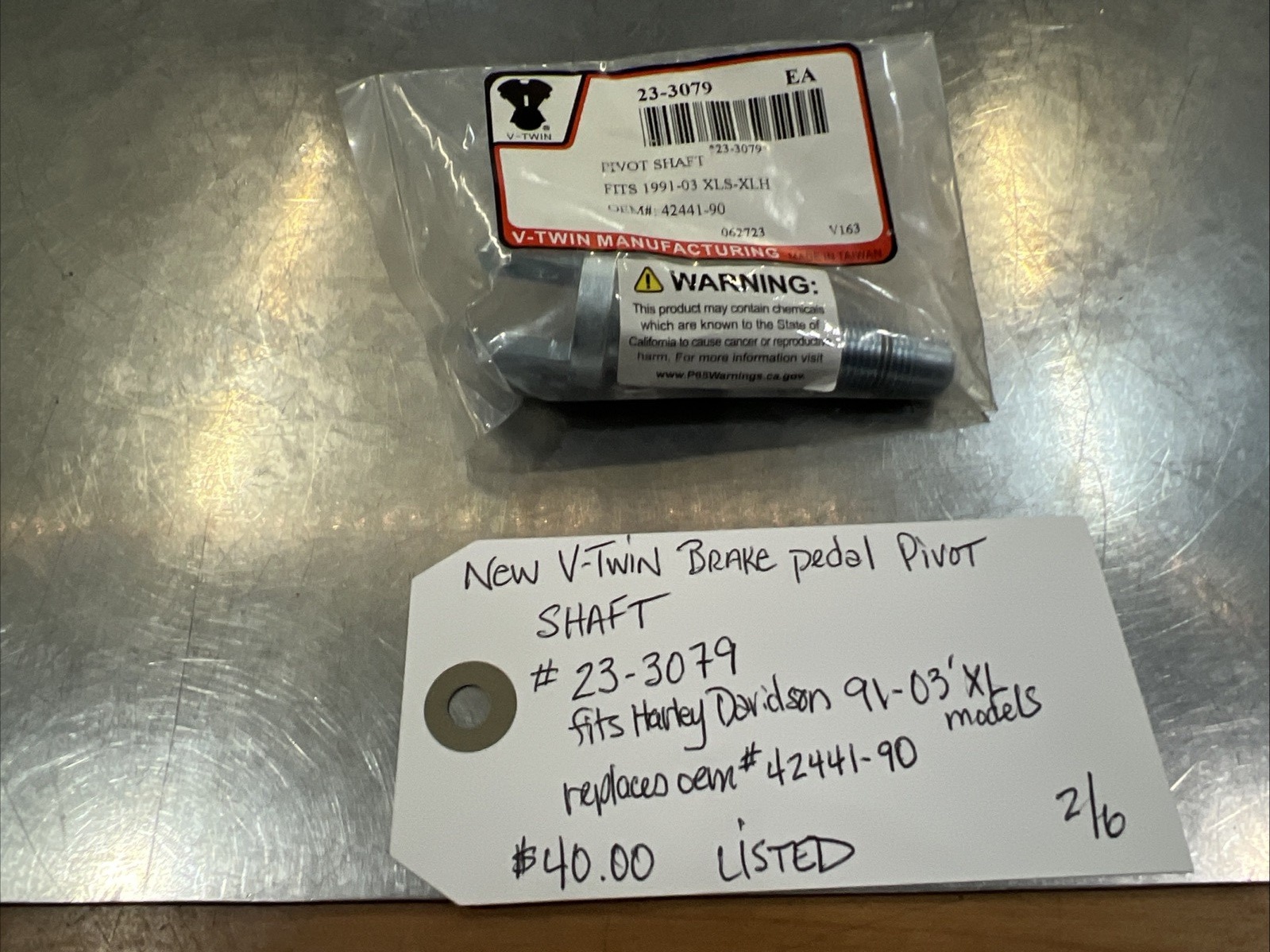 V-Twin Brake Pedal Pivot Shaft #23-3079 | Knobtown Cycle