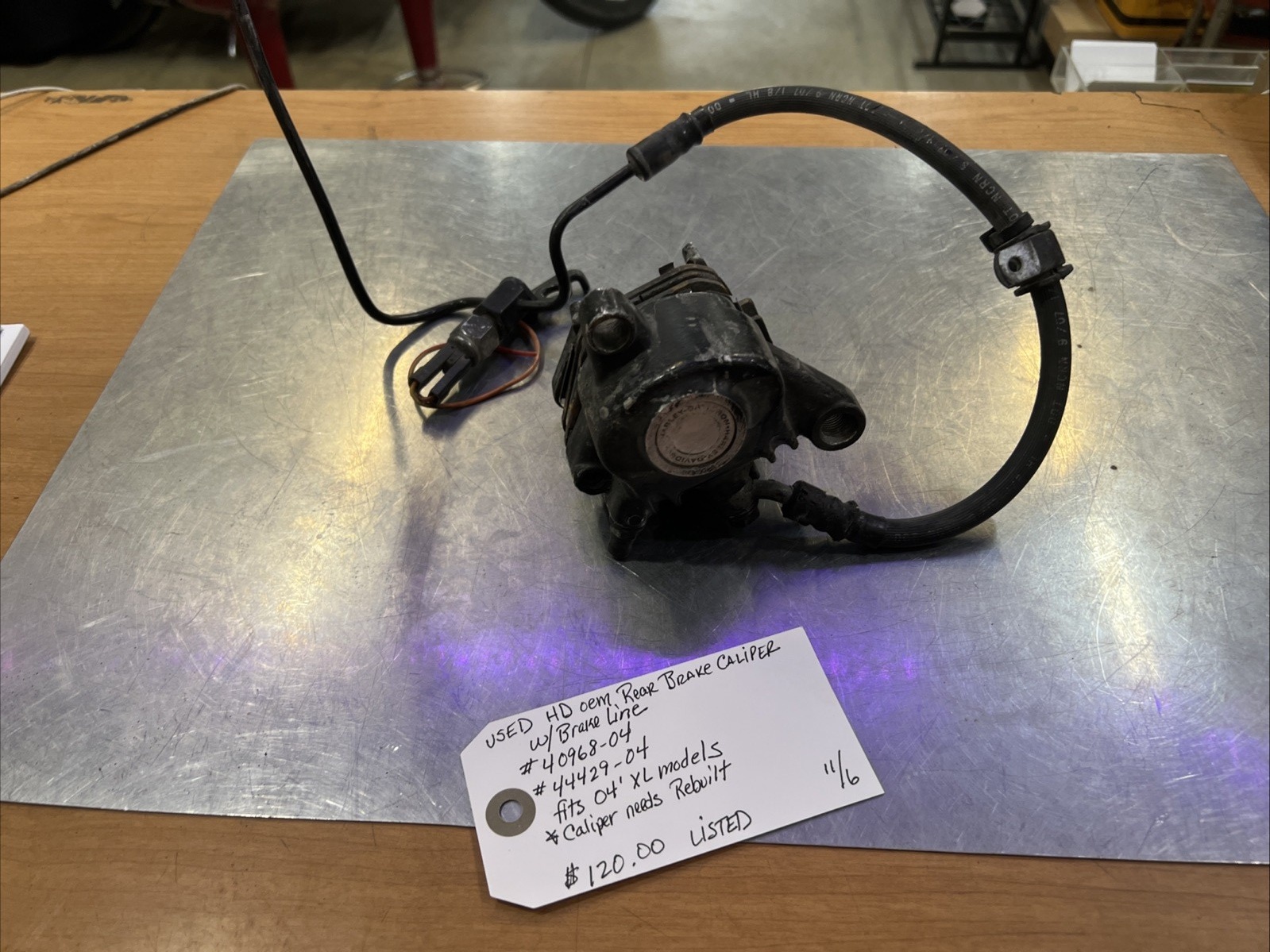 Harley Davidson oem Rear Brake Caliper W/Brake Line