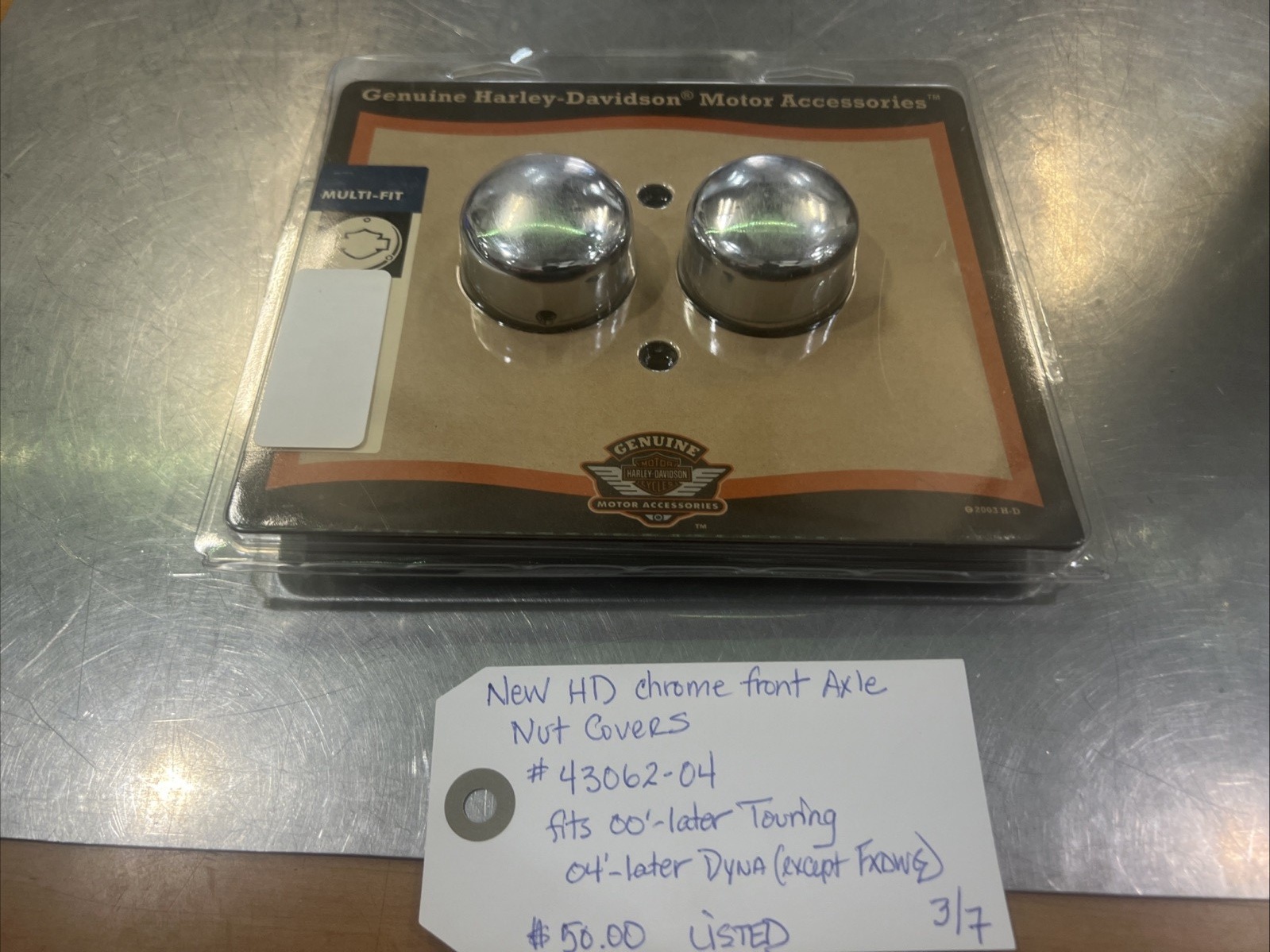 Harley Davidson Chrome Front Axle Nut Covers #43062-04