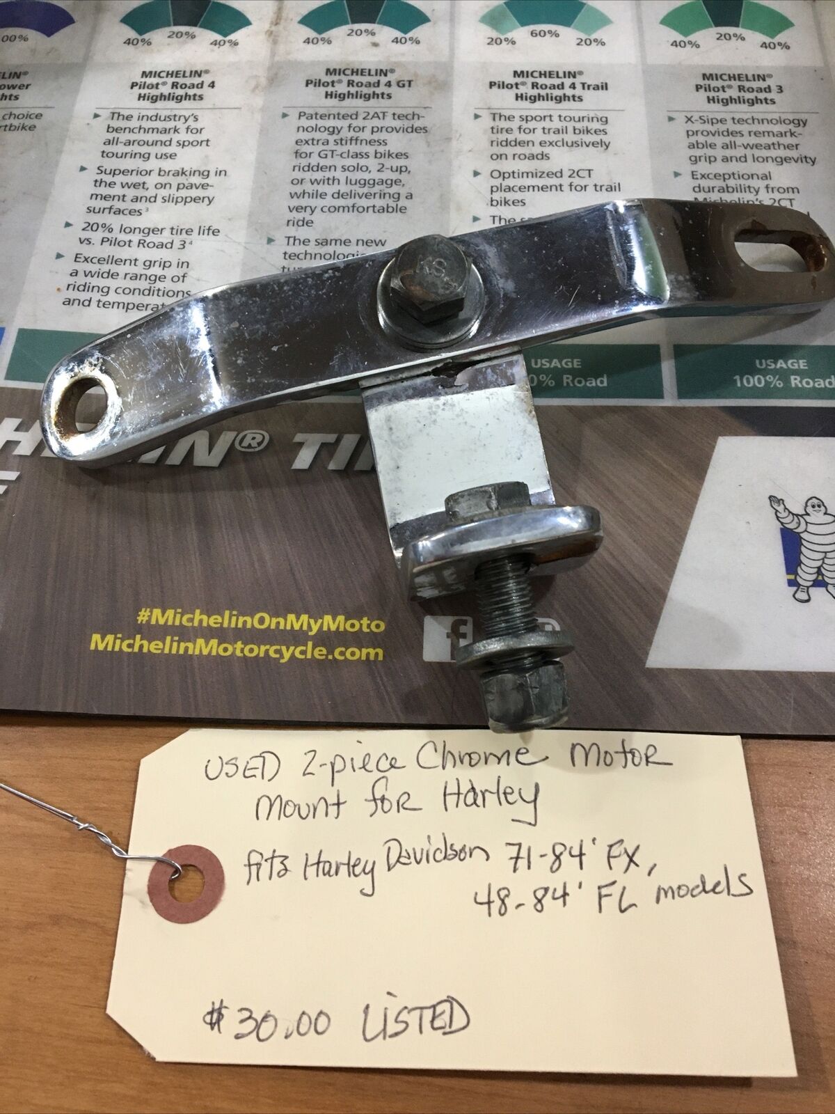 2-piece Chrome Motor Mount For Harley