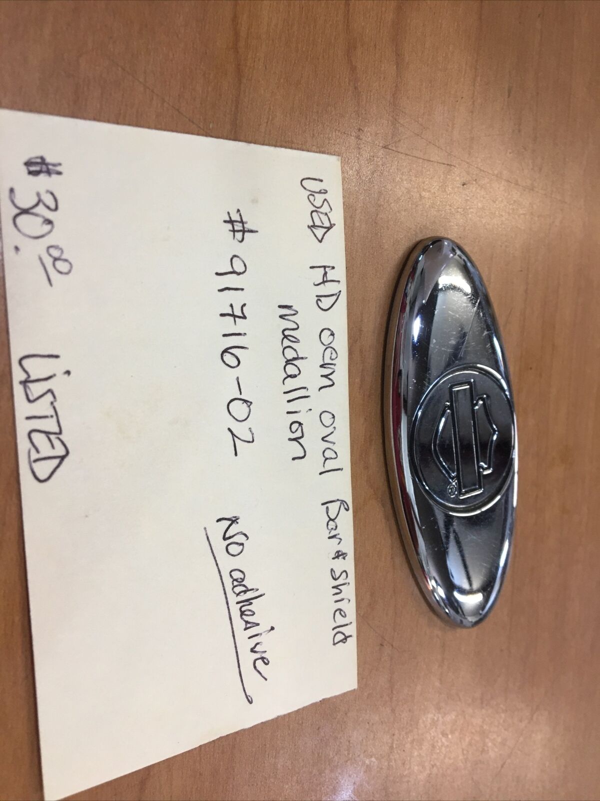 Harley Davidson OEM Oval Bar & Shield medallion #91716-02