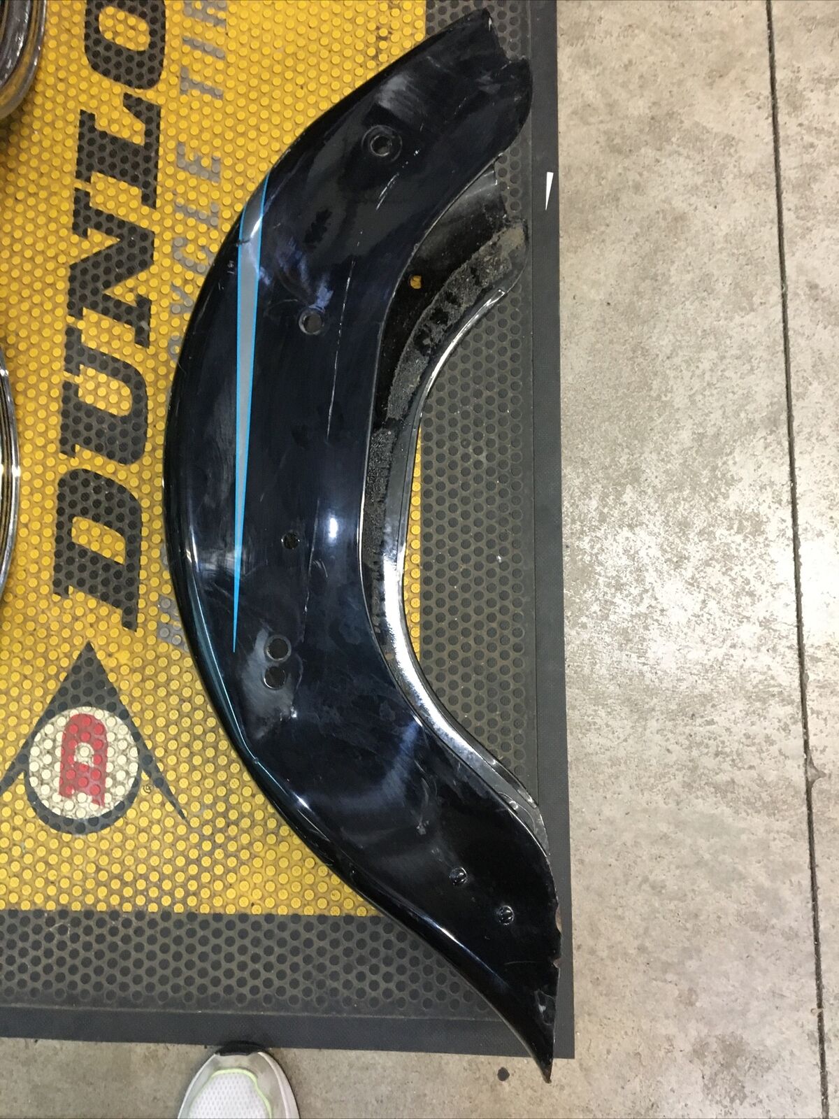 Harley Davidson OEM Rear fender vivid black with blue and silver stripes