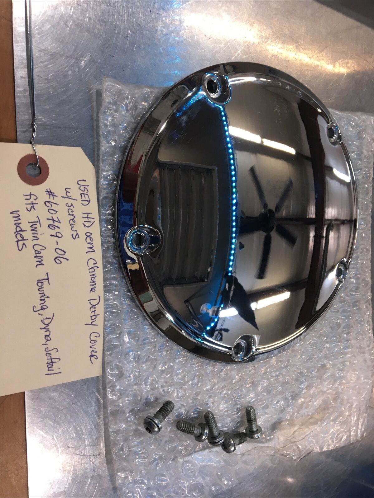 Harley Davidson oem Chrome Derby Cover W/screws #60769-06