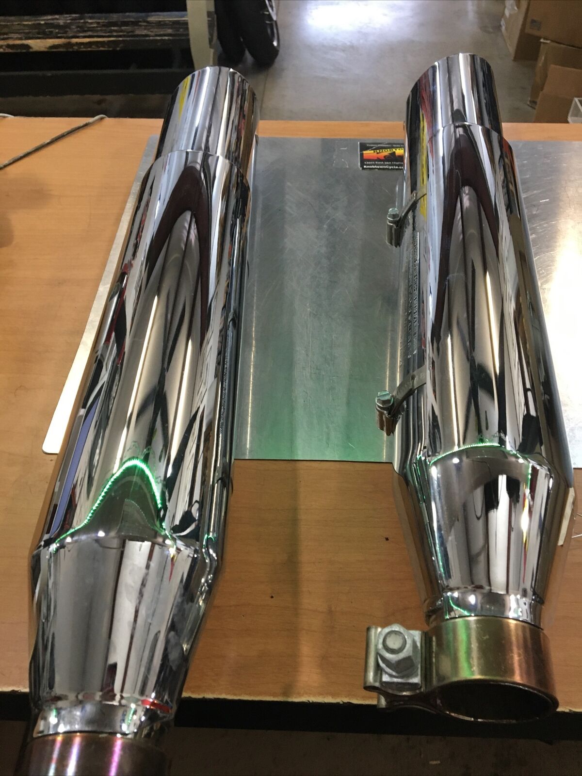 Harley Davidson oem Chrome Front & Rear Mufflers #64734-08A/64735-08A