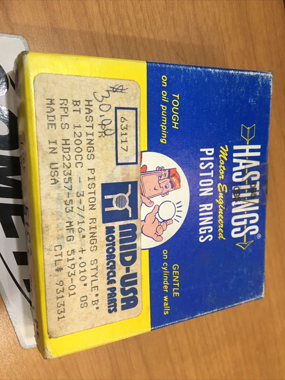 Hastings piston rings style “B” .010” #63117