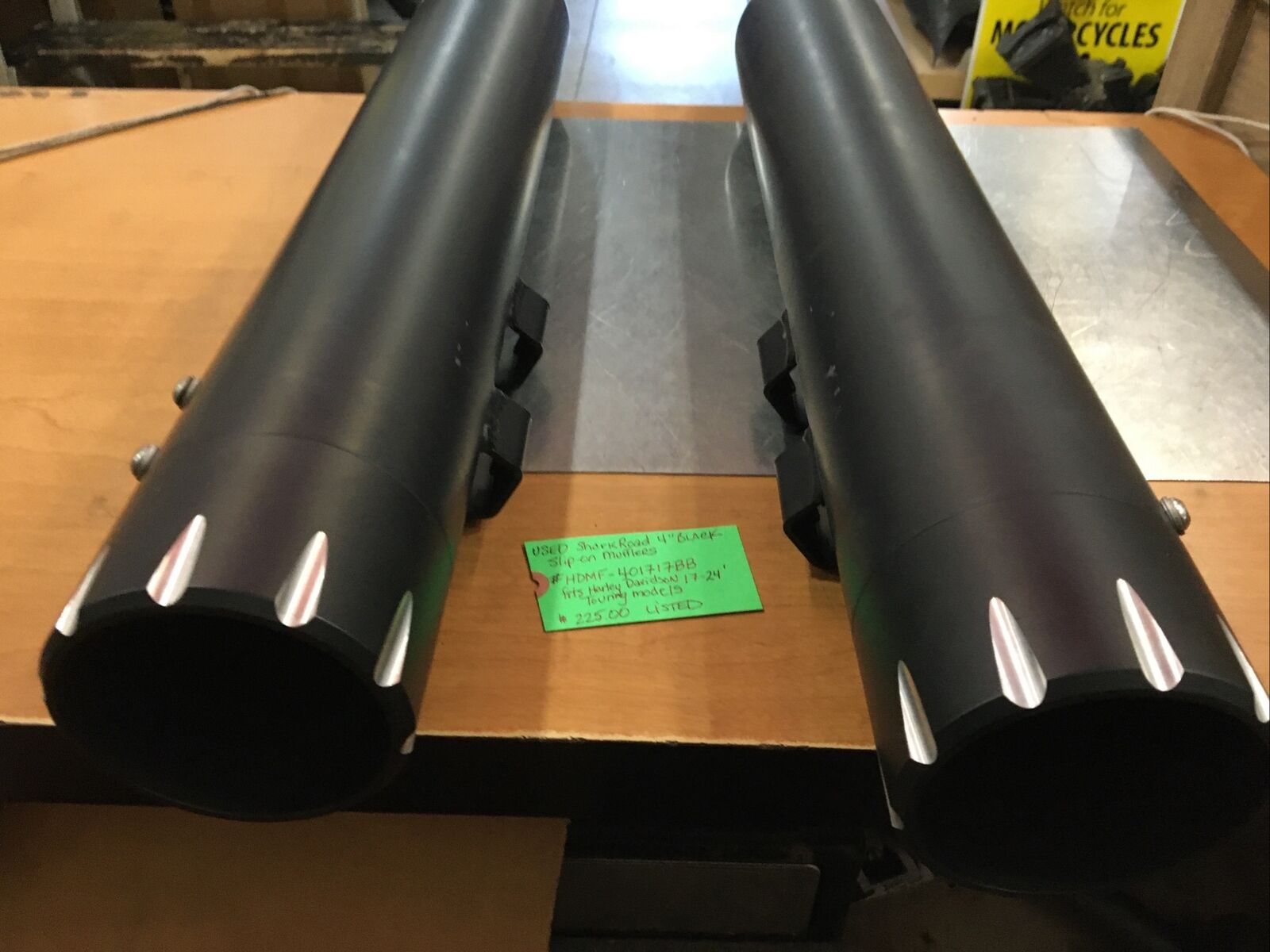 Sharkroad 4” Black Slip-on Mufflers #HDMF-401717BB