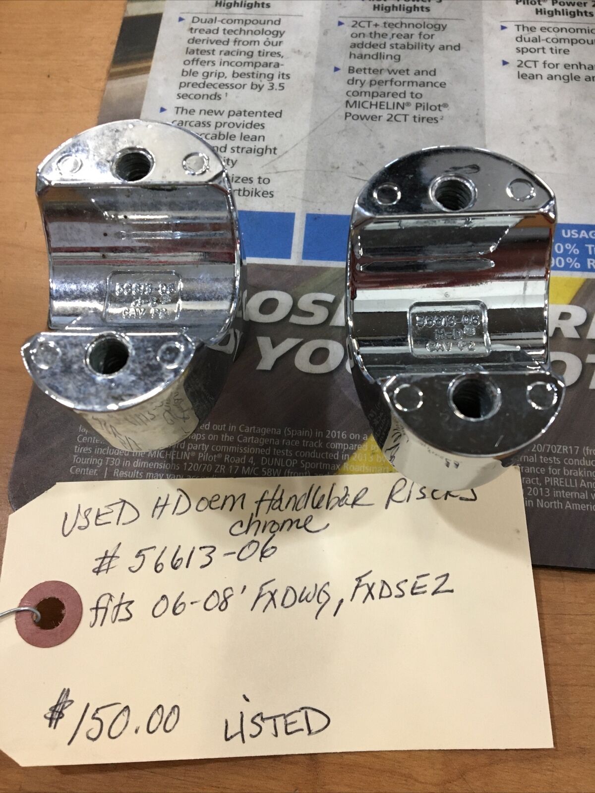 Harley Davidson oem Chrome Handlebar Risers #56613-06