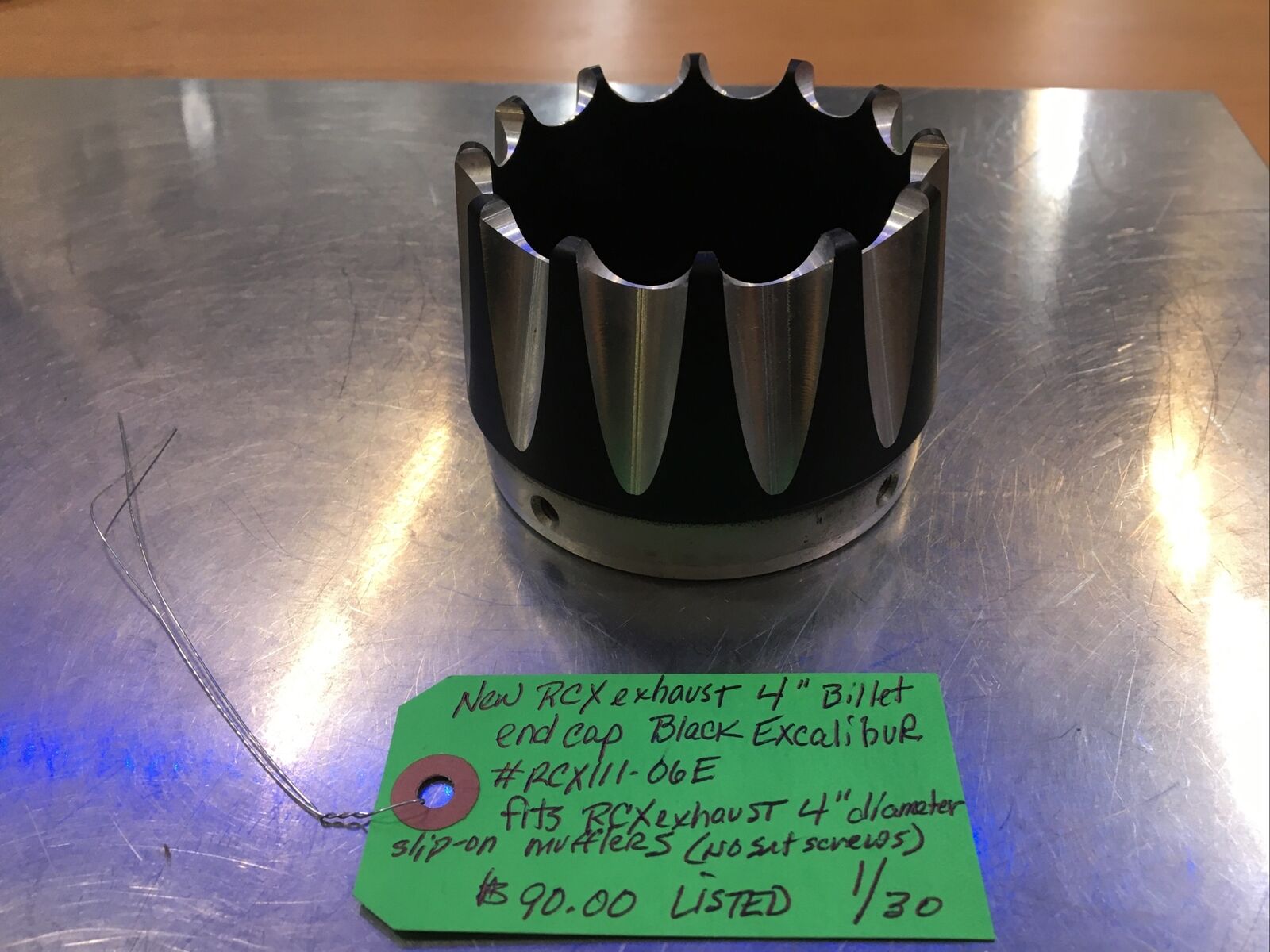 RCX Exhaust 4” Billet End Cap Black Excalibur #RCX111-06E