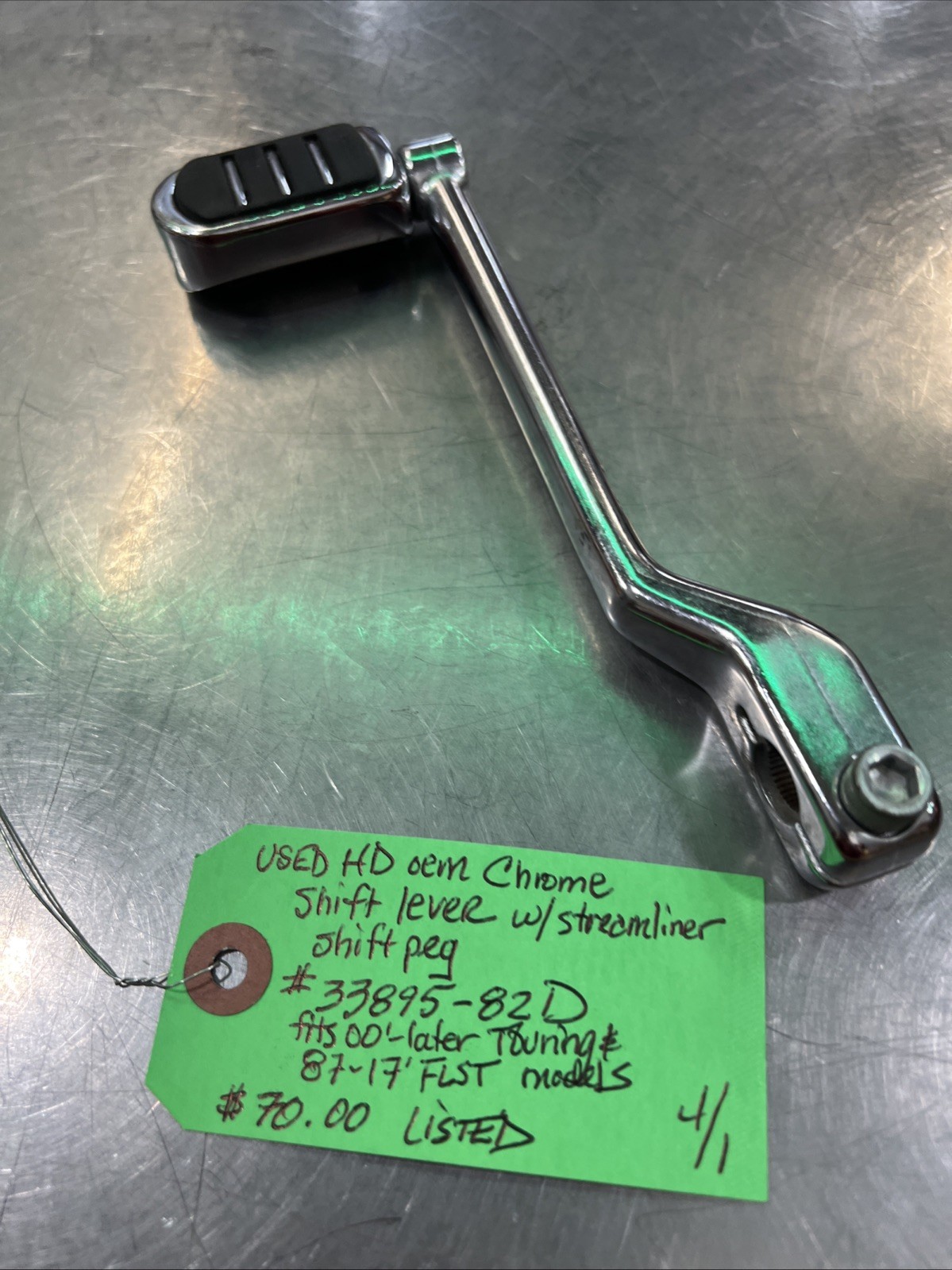 Harley Davidson oem Chrome Shift Lever W/Streamliner Shift Peg #33895-82D