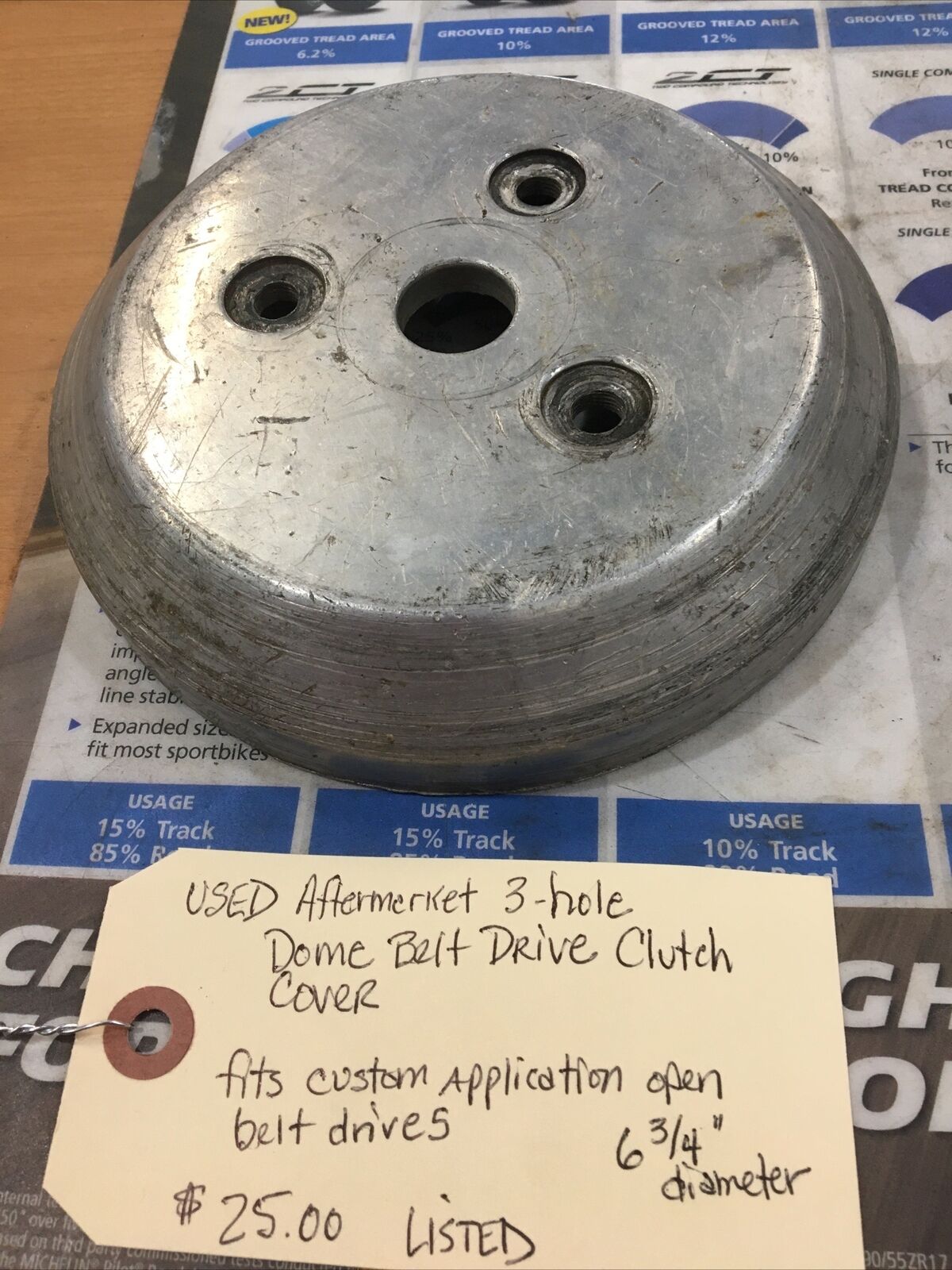 Aftermarket 3-Hole Dome Belt Drive Clutch Cover