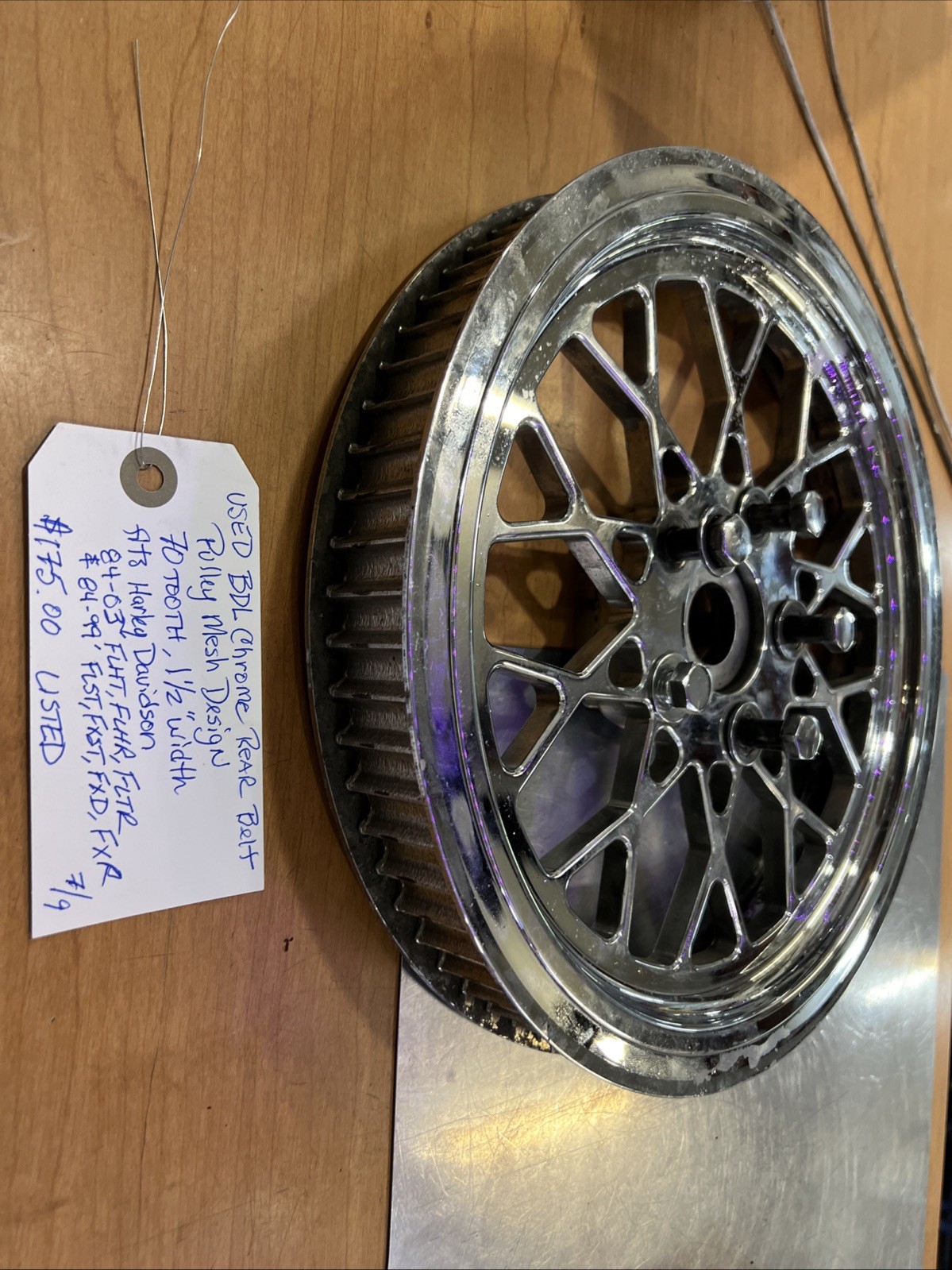 BDL Chrome Rear Belt Pulley Mesh Design