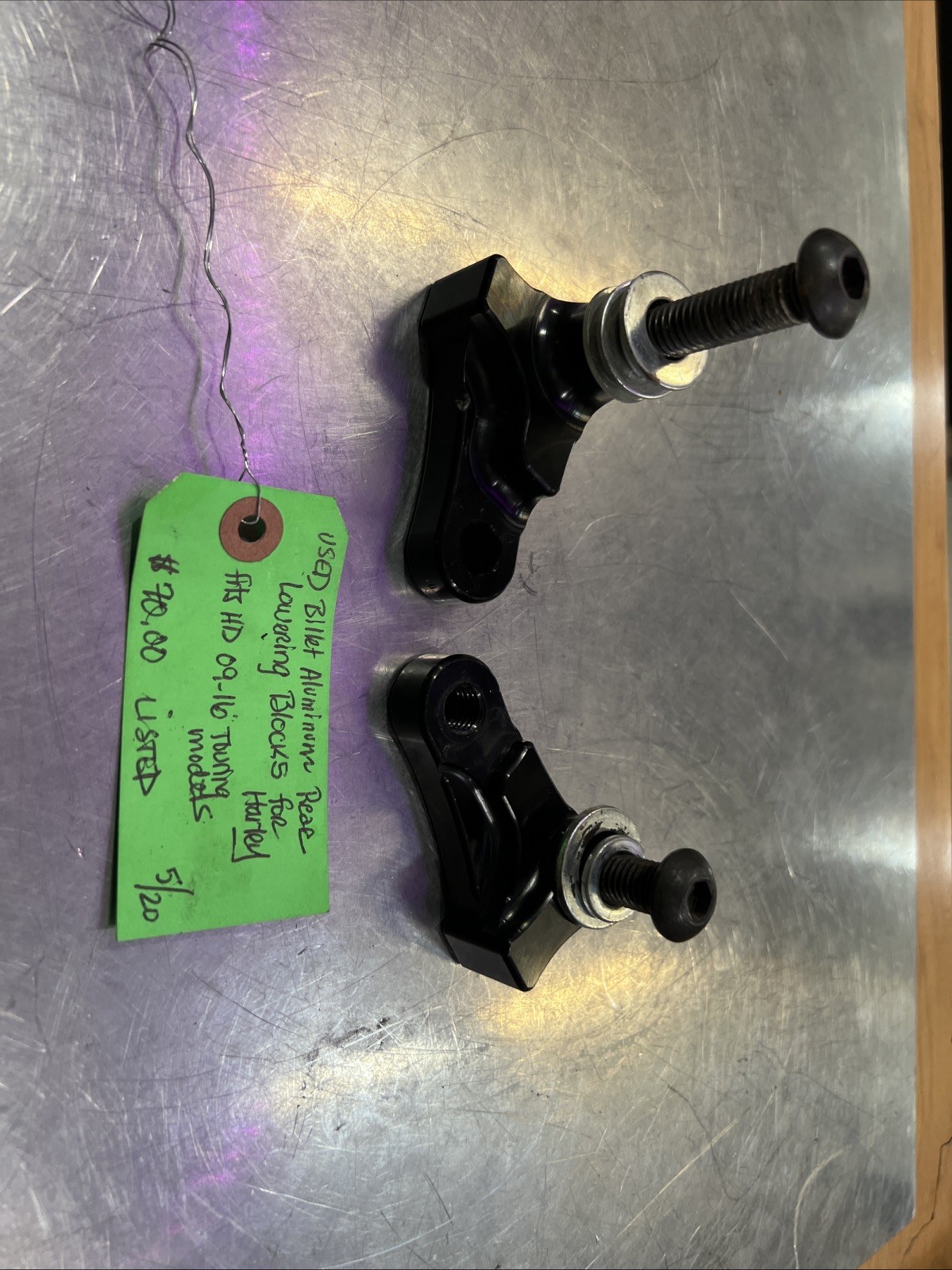 Billet Aluminum Rear Lowering Blocks For Harley