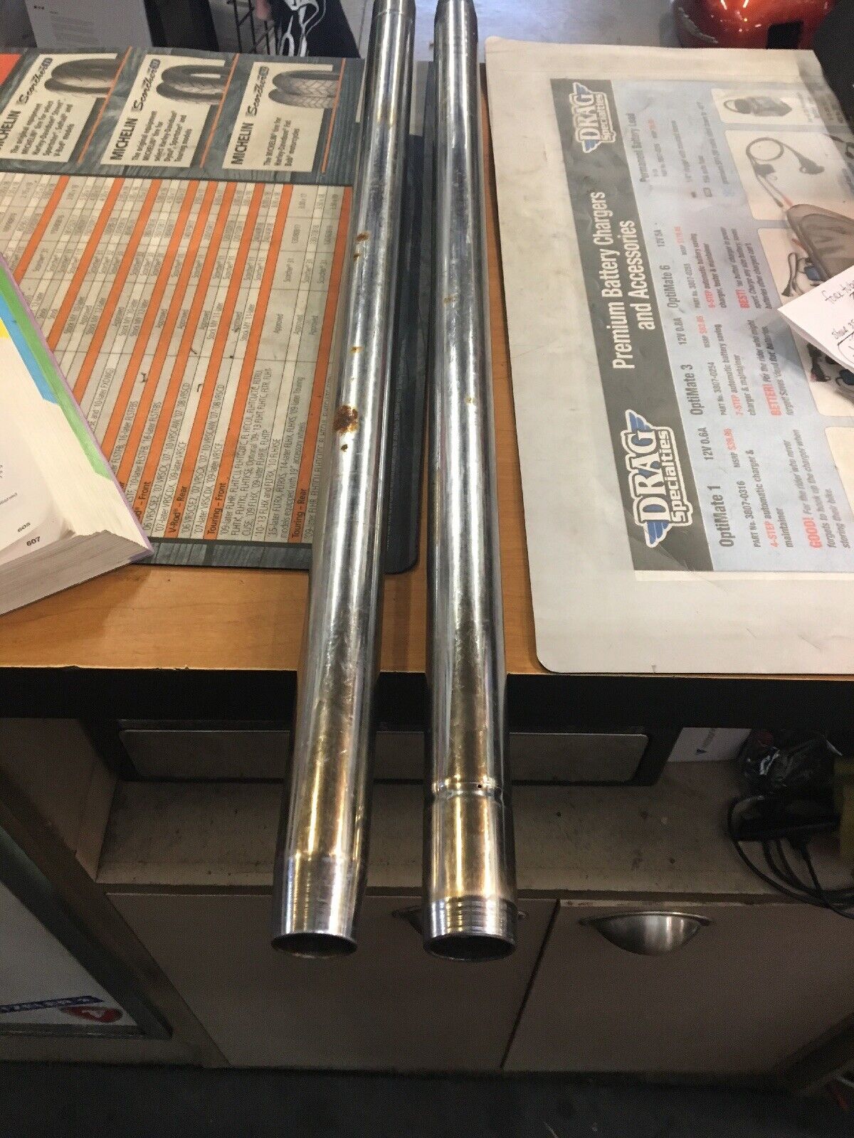 Chrome Fork Tubes 29-1/4” For 35mm Forks