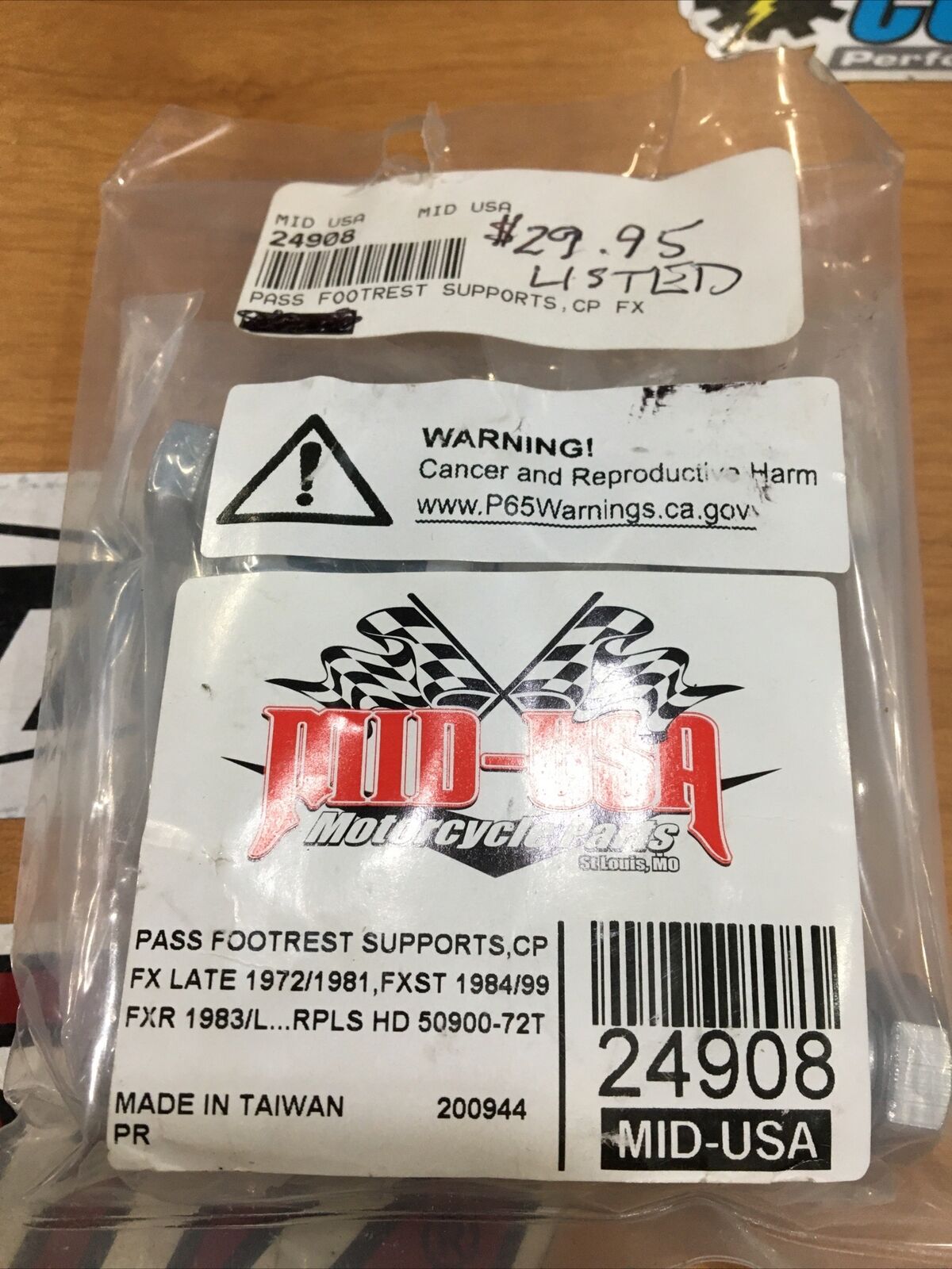 Chrome Passenger Footpeg Supports For Harley #24908