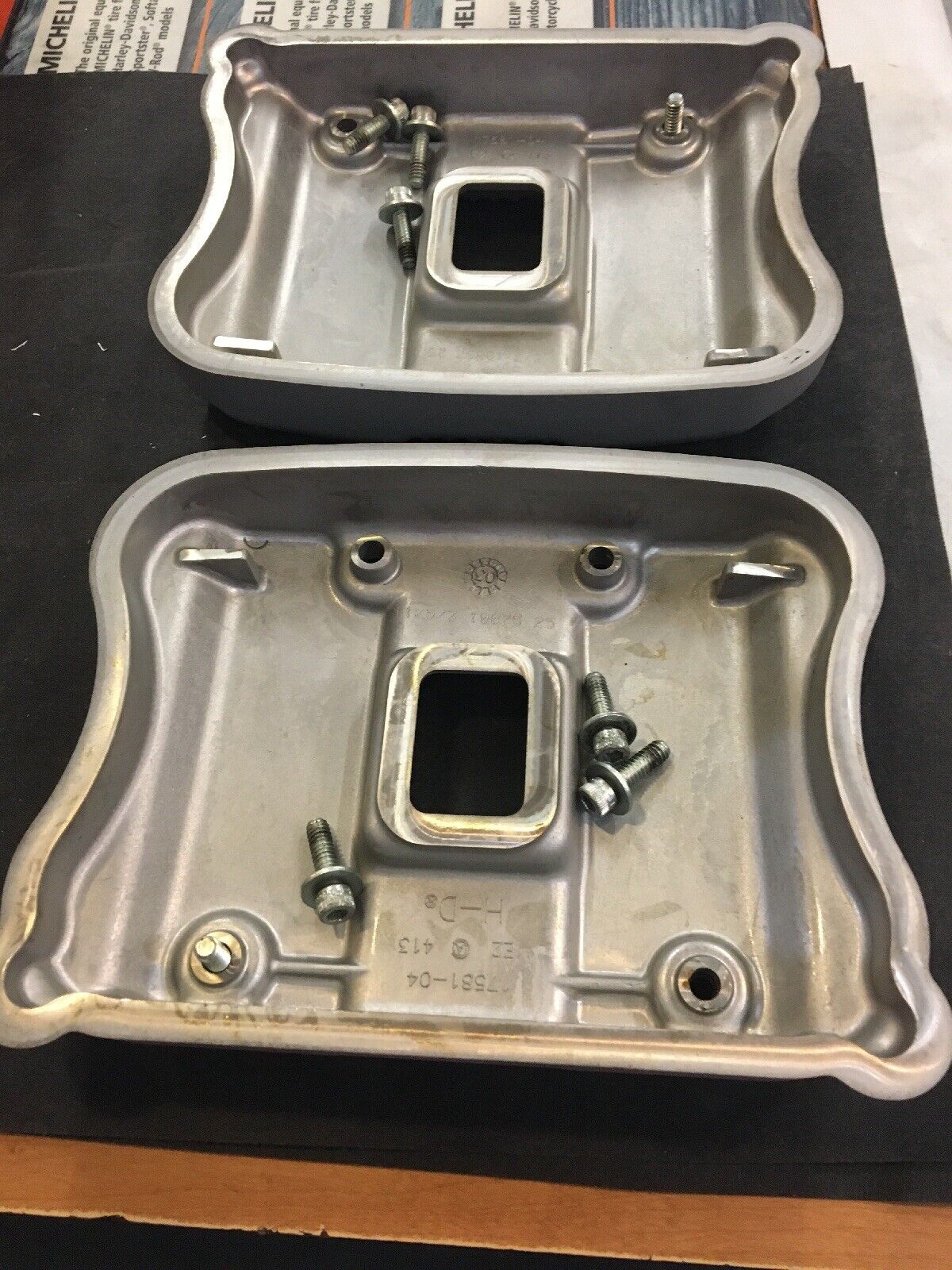 Harley Davidson OEM Silver Rocker Box Outer Covers #17581-04