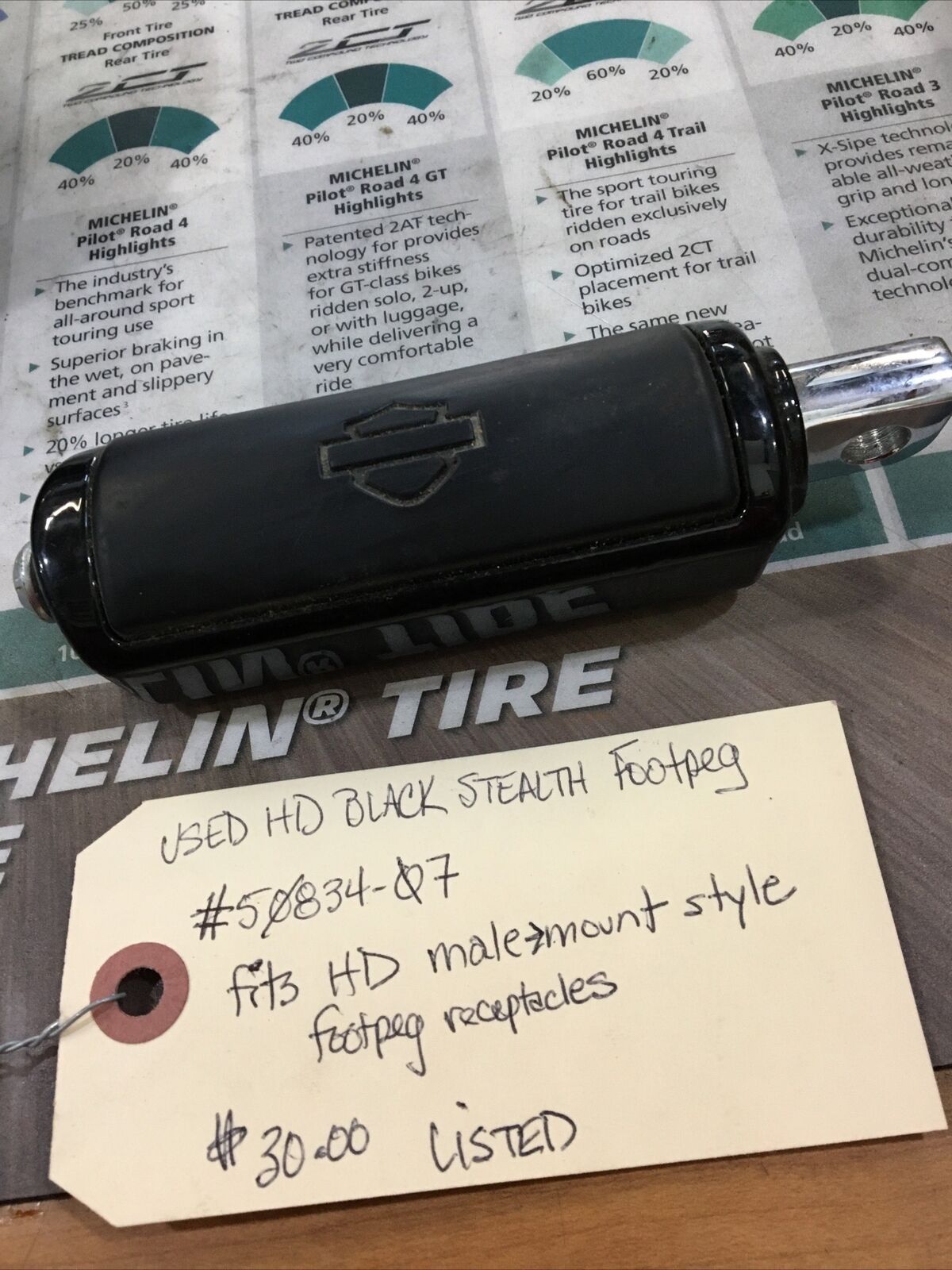 Harley Davidson oem Black Stealth Footpeg #50834-07