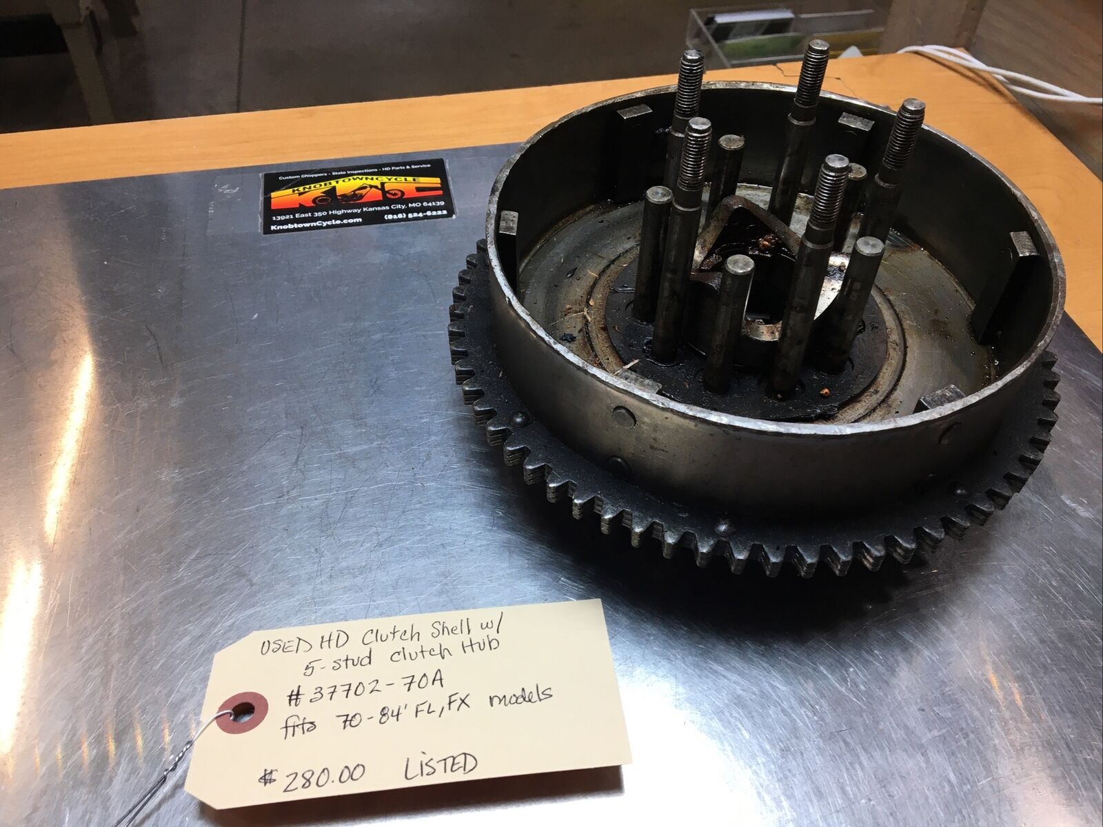 Harley Davidson oem Clutch Shell With 5-Stud Clutch Hub #37702-70A