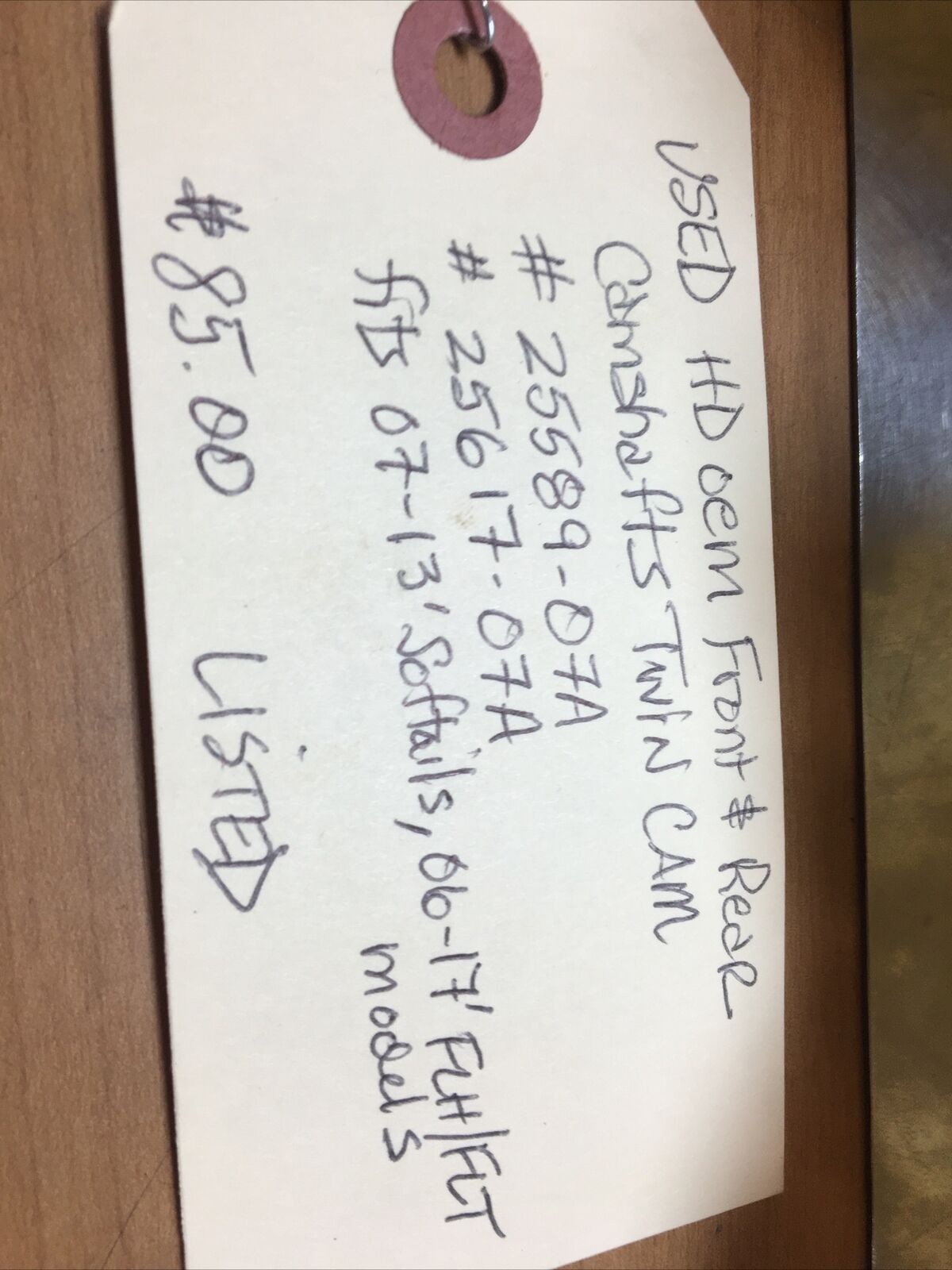 Harley Davidson oem Front & Rear Camshafts Twin Cam #25589-07A/25617-07A