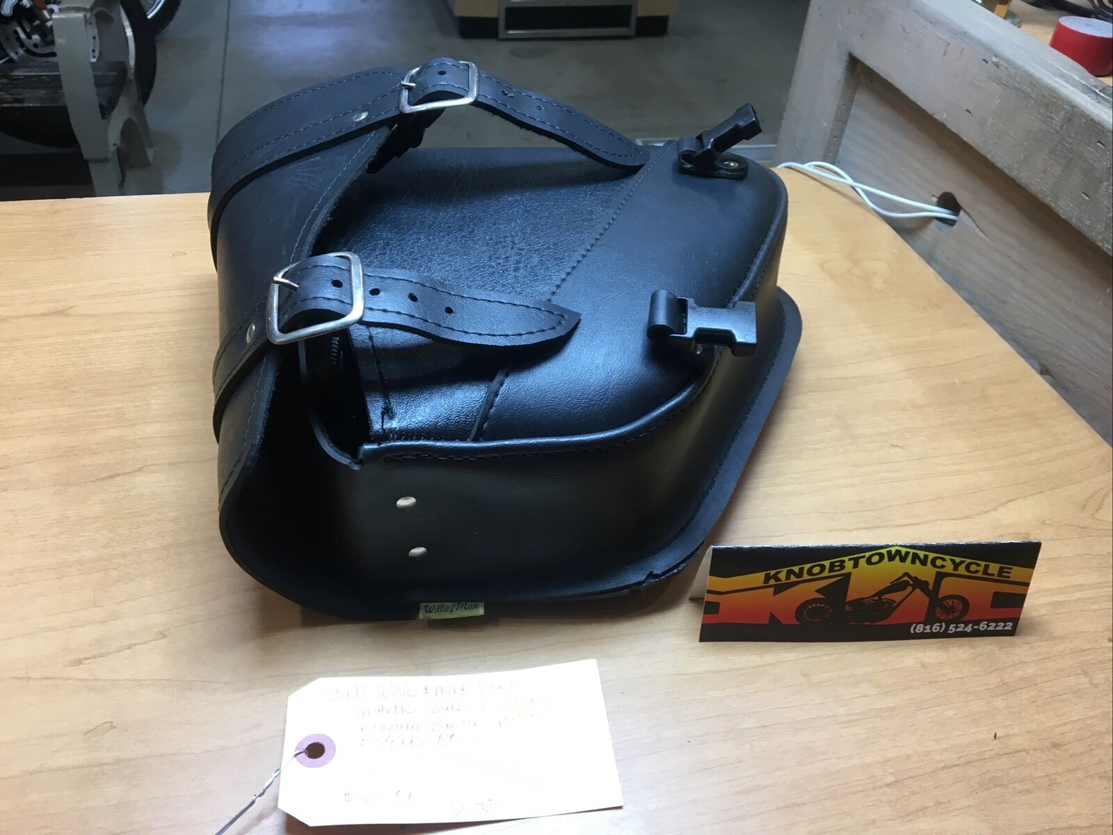 Willie & Max Black Synthetic Leather Motorcycle Swingarm Bag For XL #59778-00