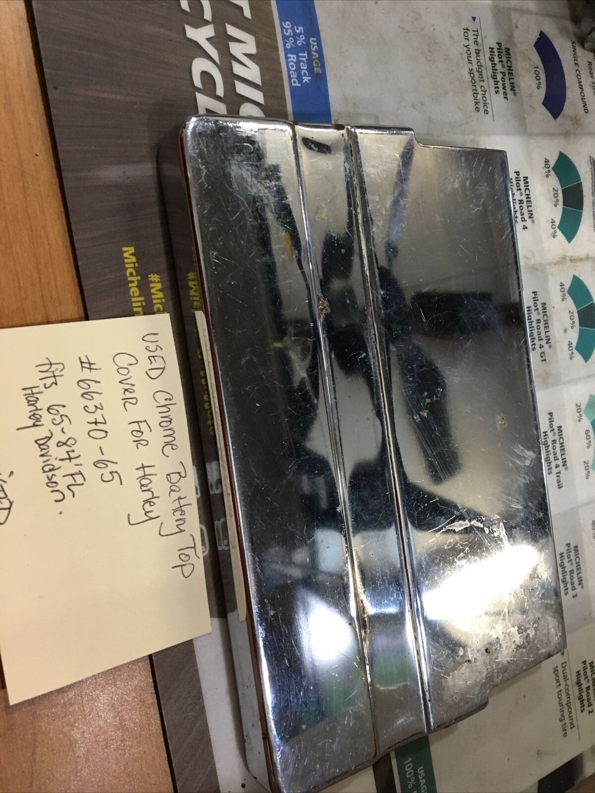 Chrome Battery Top Cover For Harley #66370-65