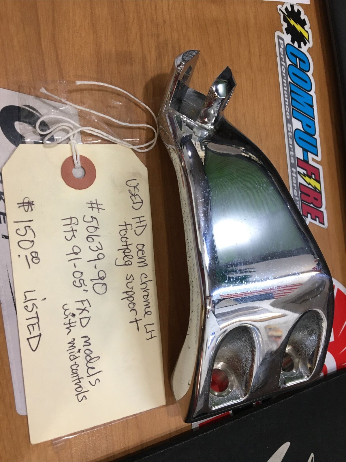 Harley Davidson Oem Chrome LH Footpeg Support #50639-90