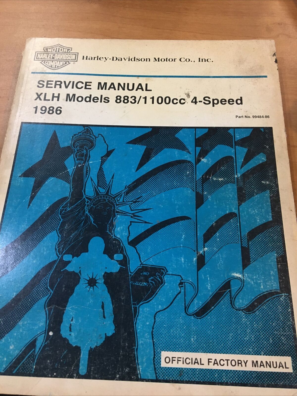 Harley Davidson Service Manual 1986’ XLH883/1100 4-speed #99484-86