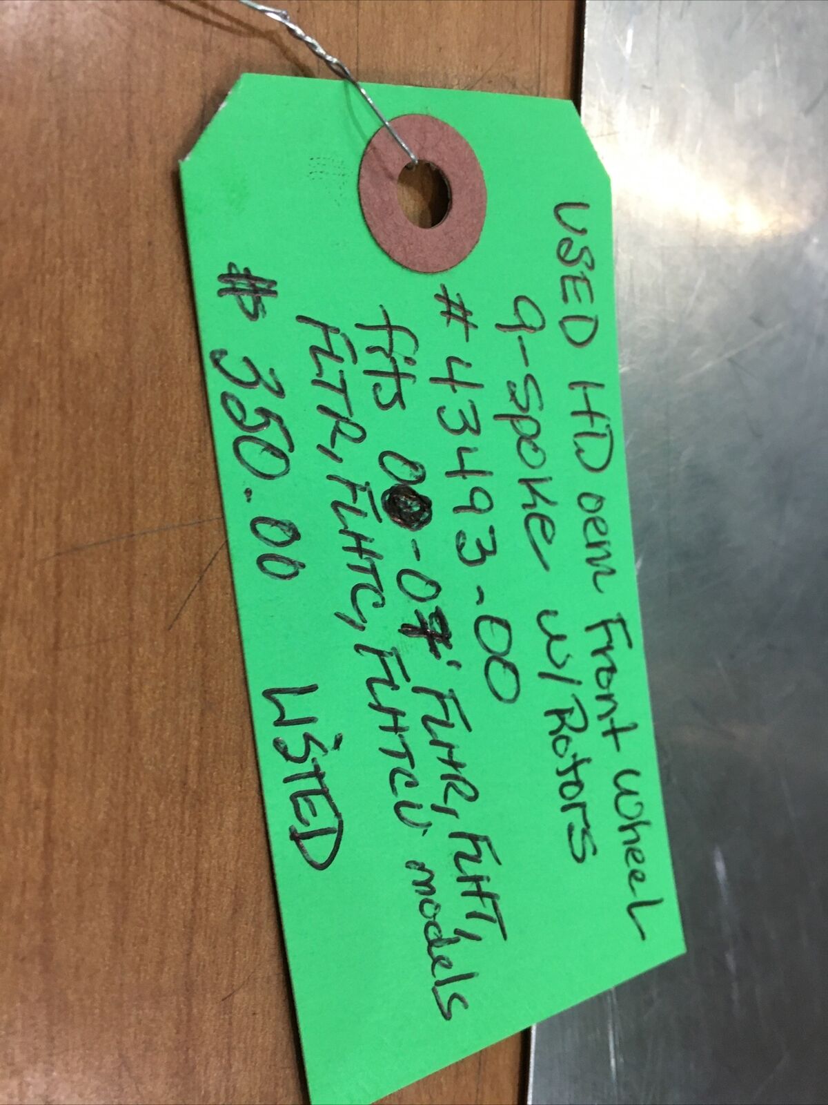 Harley Davidson oem Front Wheel 9-Spoke W/Rotors #43493-00