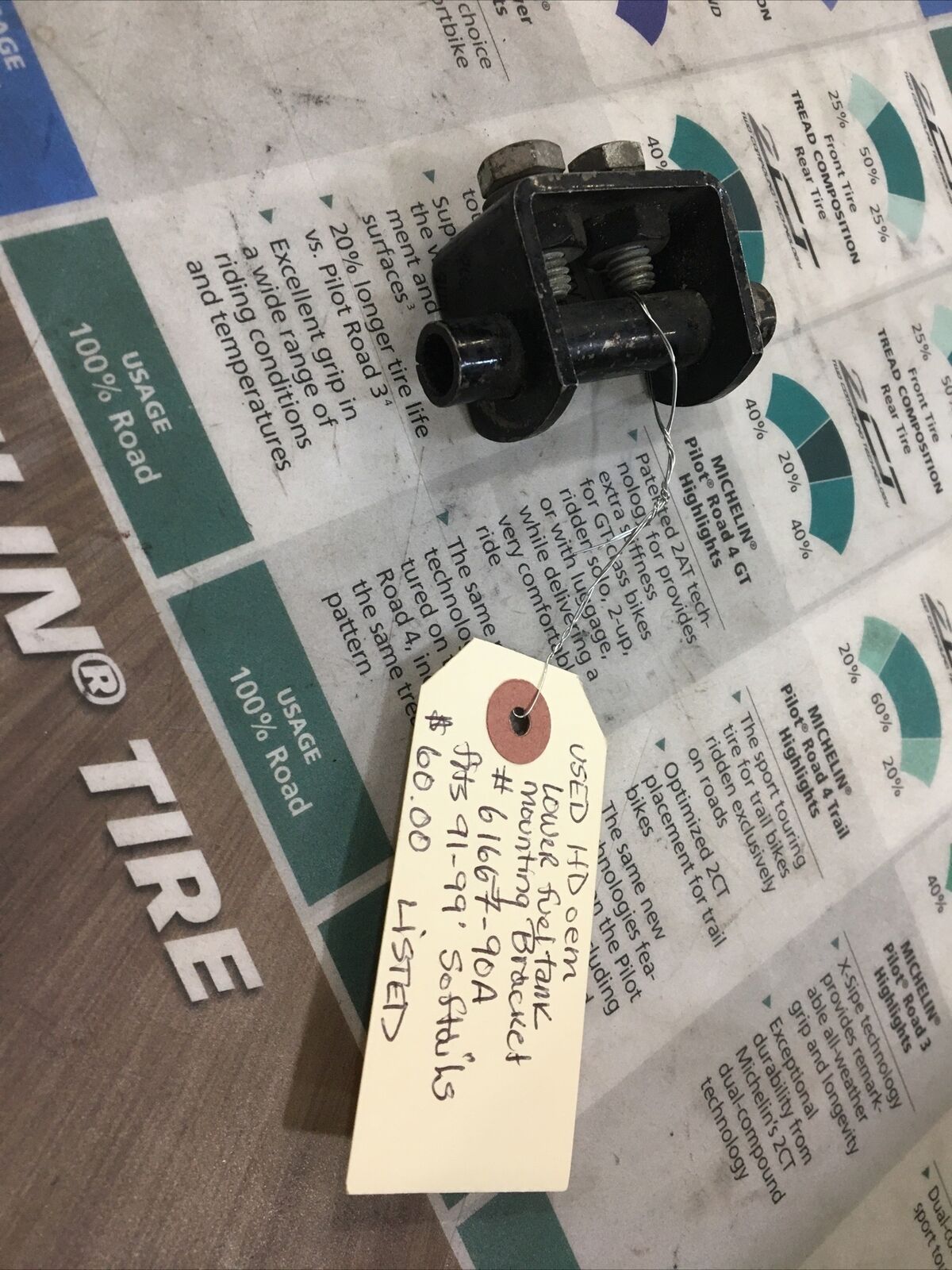 Harley Davidson oem Lower Fuel Tank Mounting Bracket #61667-90A