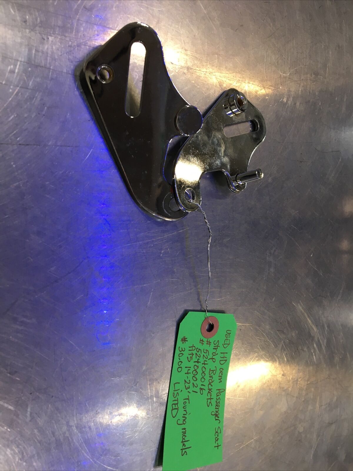 Harley Davidson oem Passenger Seat Strap Brackets #52400016/52400021