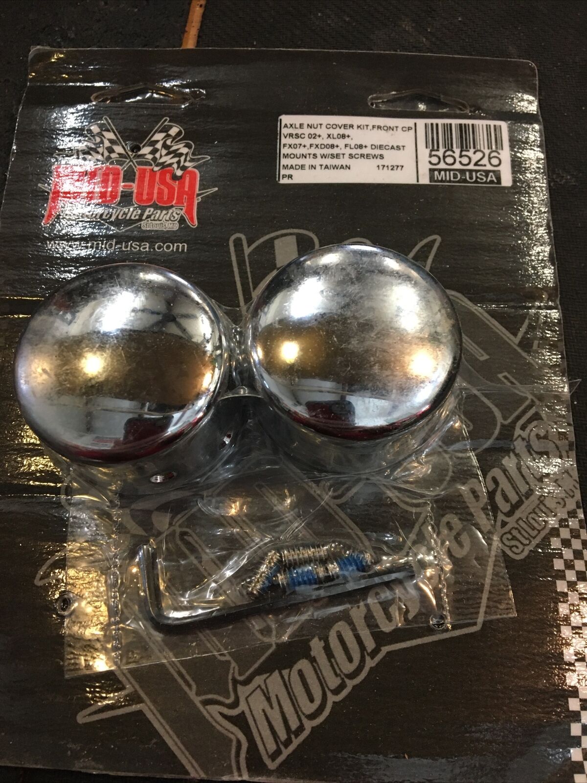 Mid-Usa Chrome Front Axle Nut Covers #56526