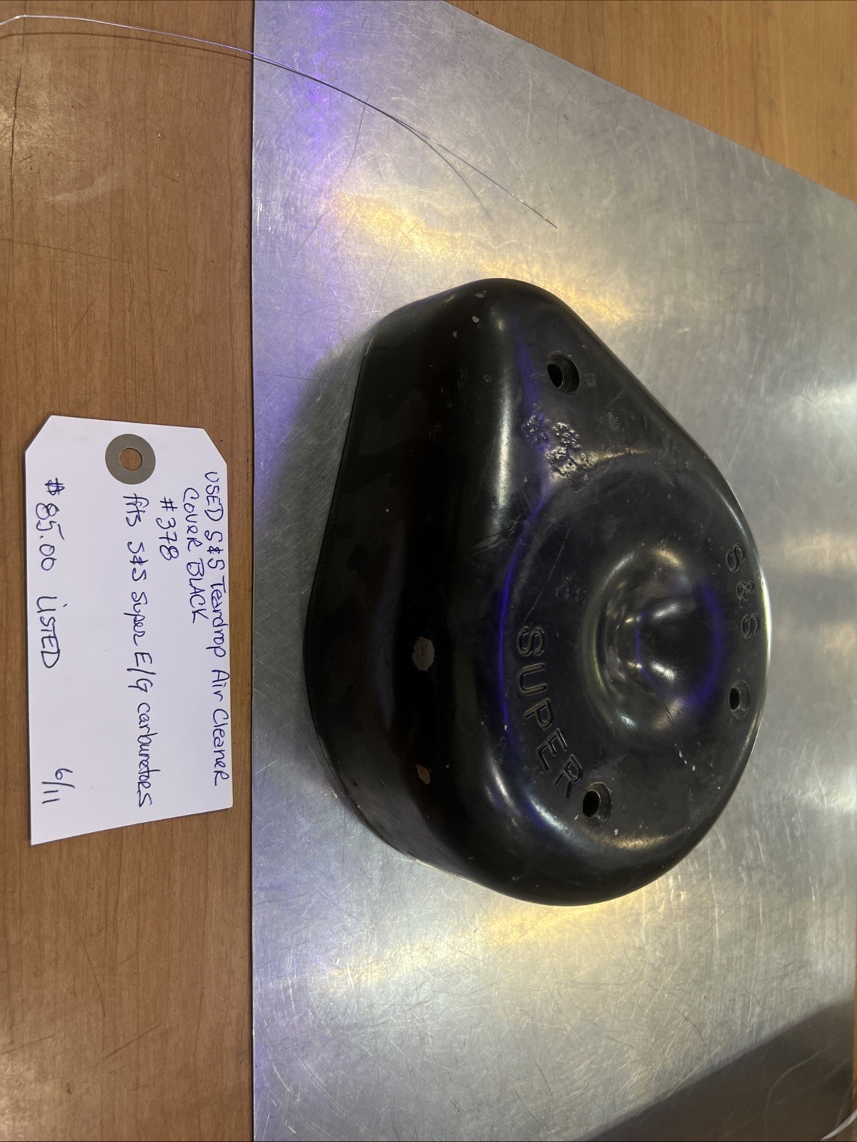 S&S Teardrop Air Cleaner Cover Black #378