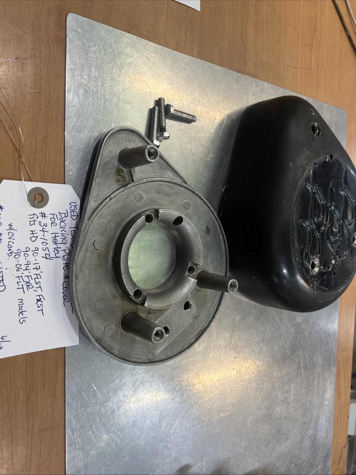 Teardrop Air Cleaner Backing Plate & Cover For Harley #34-1054