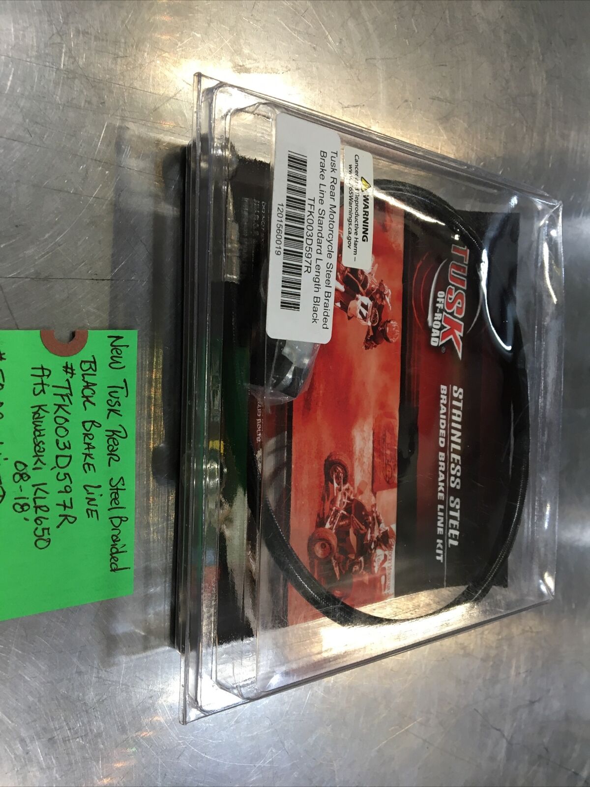 Tusk Rear Steel Braided Black Brake Line #TFK003D597R