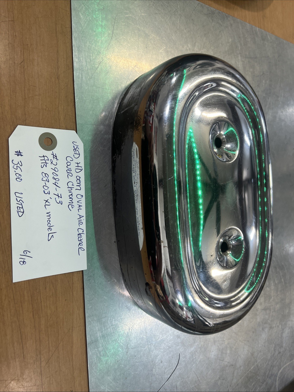 Harley Davidson oem Oval Air Cleaner Cover Chrome #29084-73