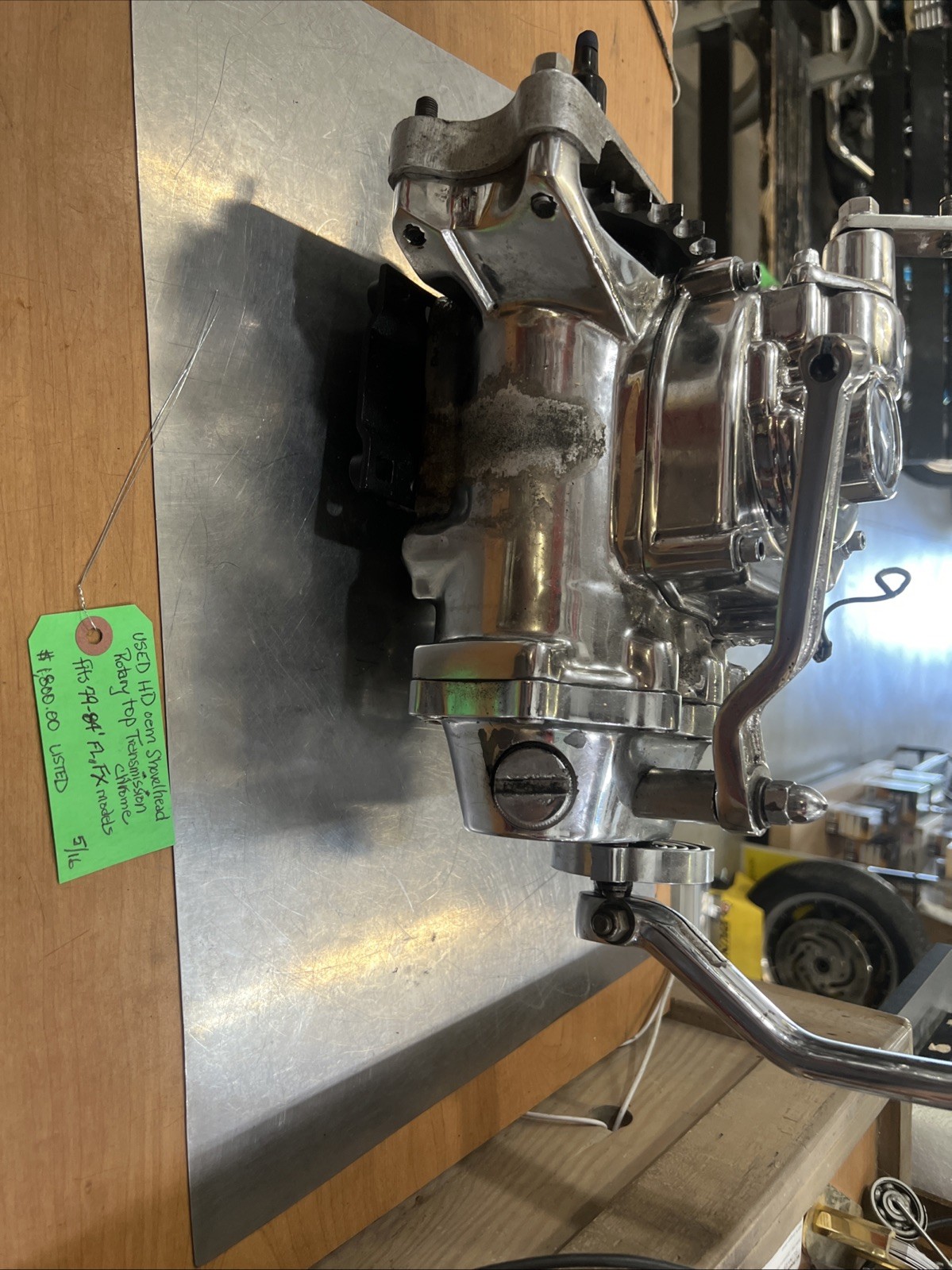 Harley Davidson oem Shovelhead Rotary Top Transmission Chrome