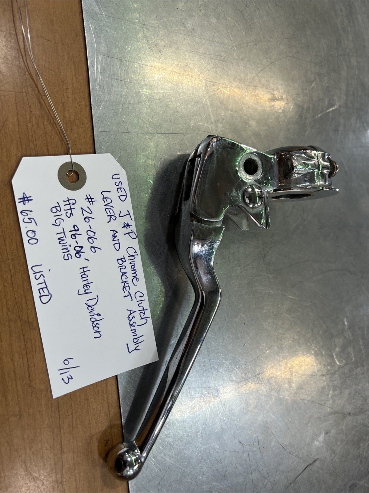 J&P Chrome Clutch Lever & Bracket Assembly #26-066