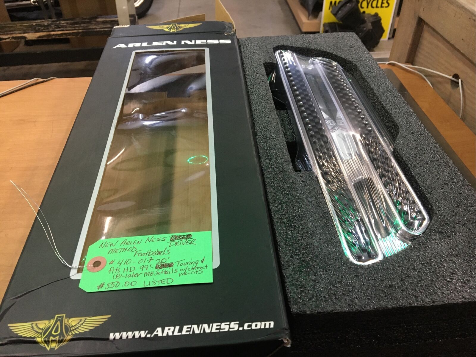 Arlen Ness Method Driver Extended Footboards Chrome #410-017