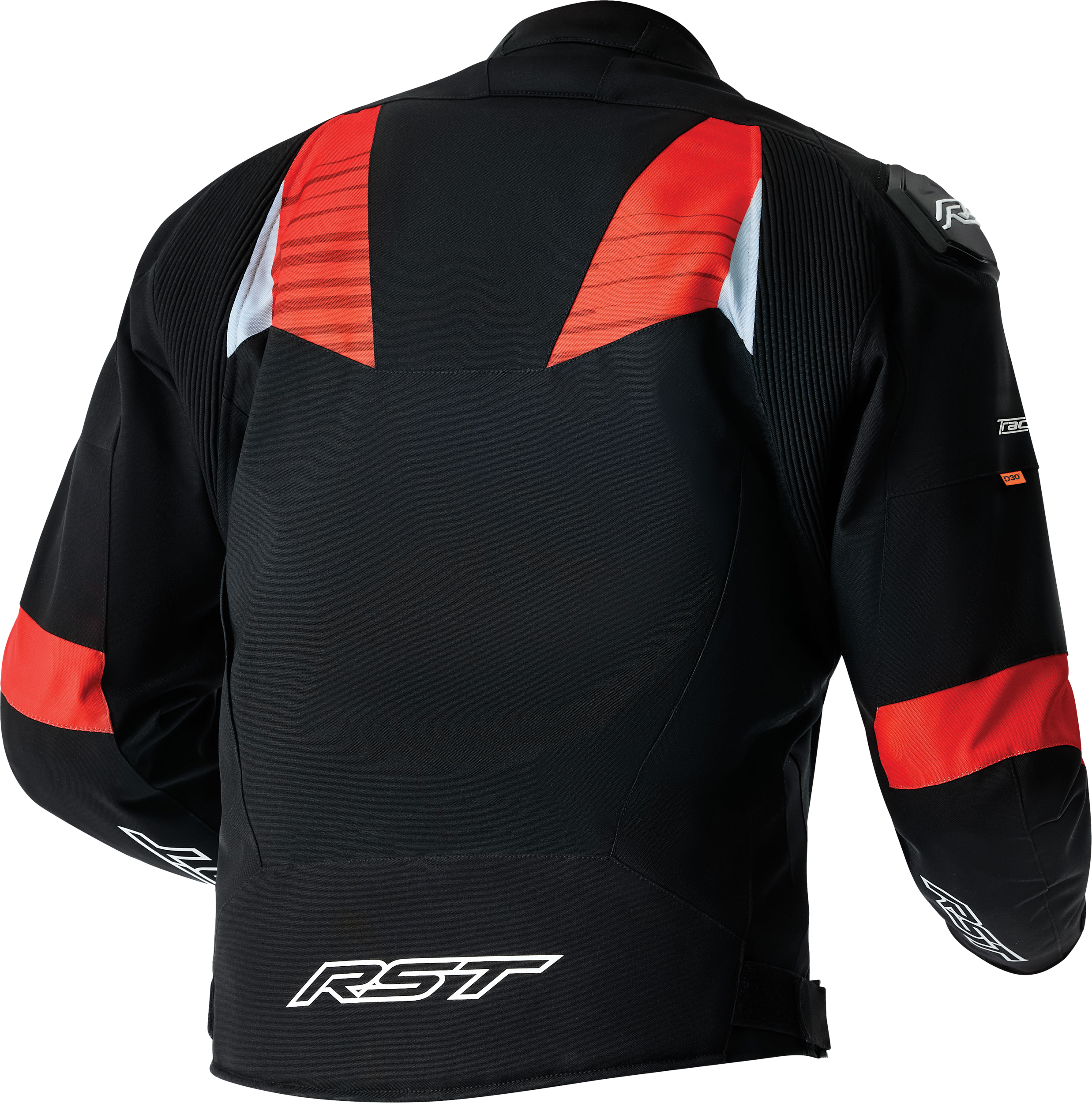 TRACTECH EVO D3O JACKET BLACK/FLO RED TEXTILE LG