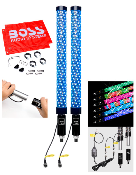 BLUETOOTH 24" FAT LED WHIP 1 PR LED FAT WHIPS