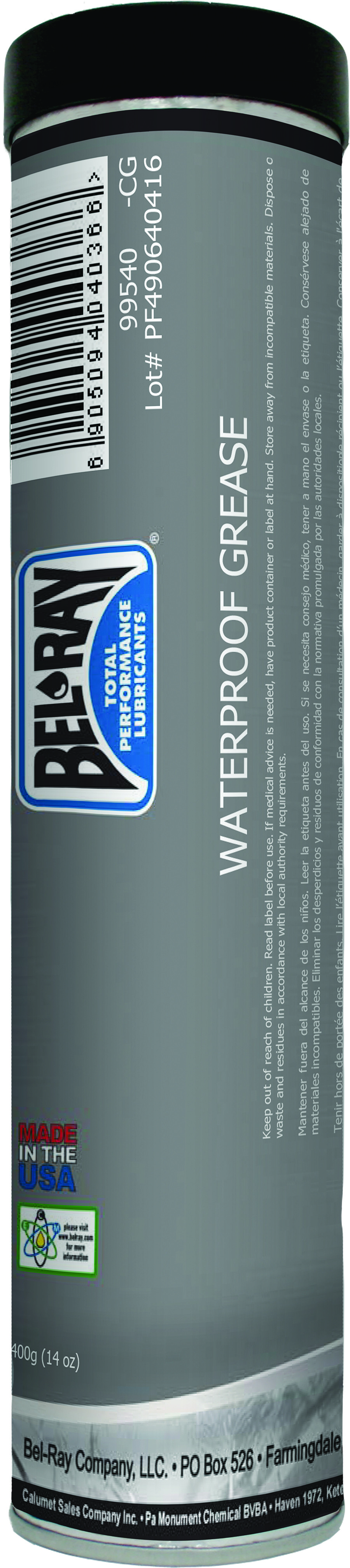 BEL-RAY WATERPROOF GREASE 14OZ CARTRIDGE