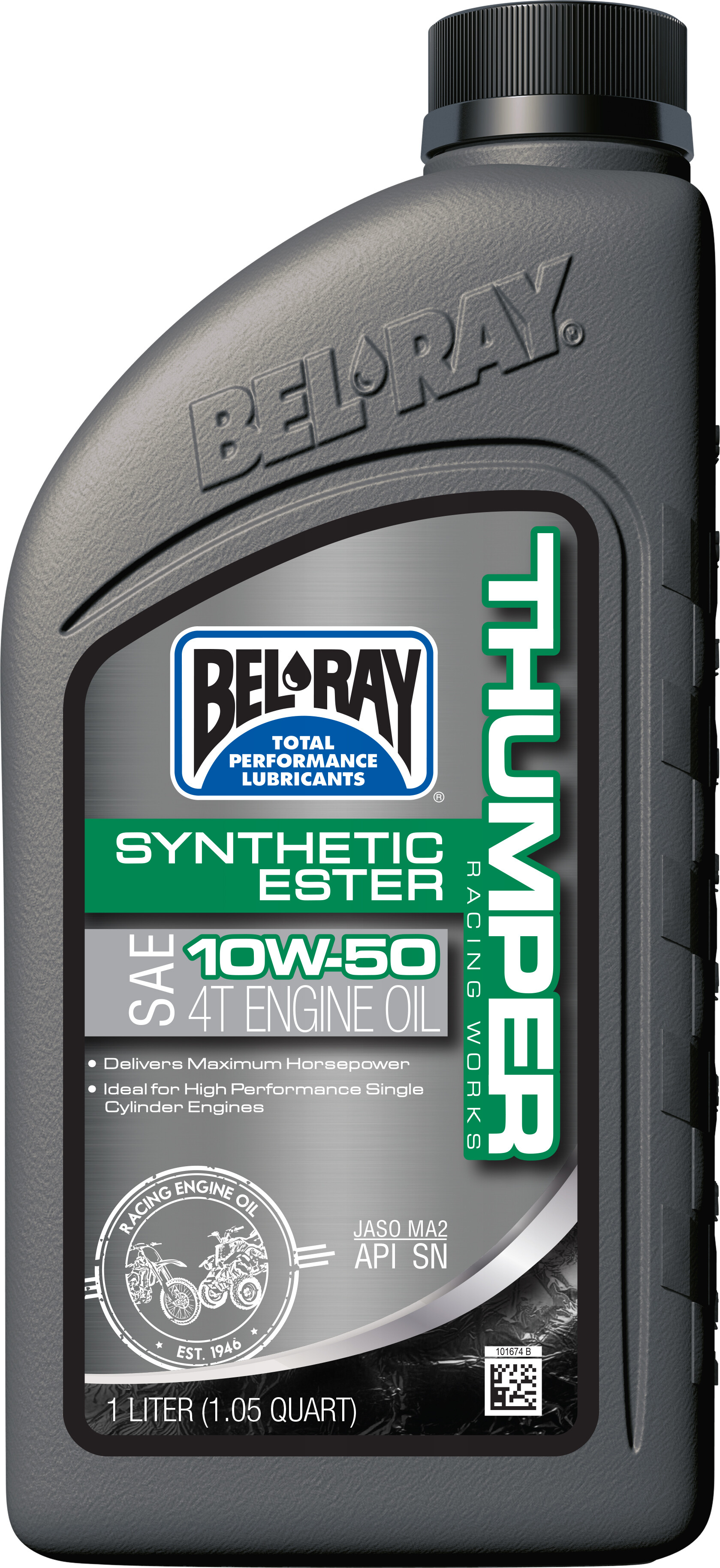 BEL-RAY THUMPER SYN ESTER ENGINE OIL 4T 10W50 1L