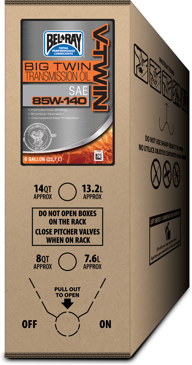 BEL-RAY BIG TWIN TRANSMISSION OIL 85W140 6GAL BIB