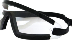BOBSTER WRAP AROUND SUNGLASSES BLACK W/CLEAR LENS