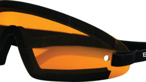 BOBSTER WRAP AROUND SUNGLASSES BLACK W/AMBER LENS